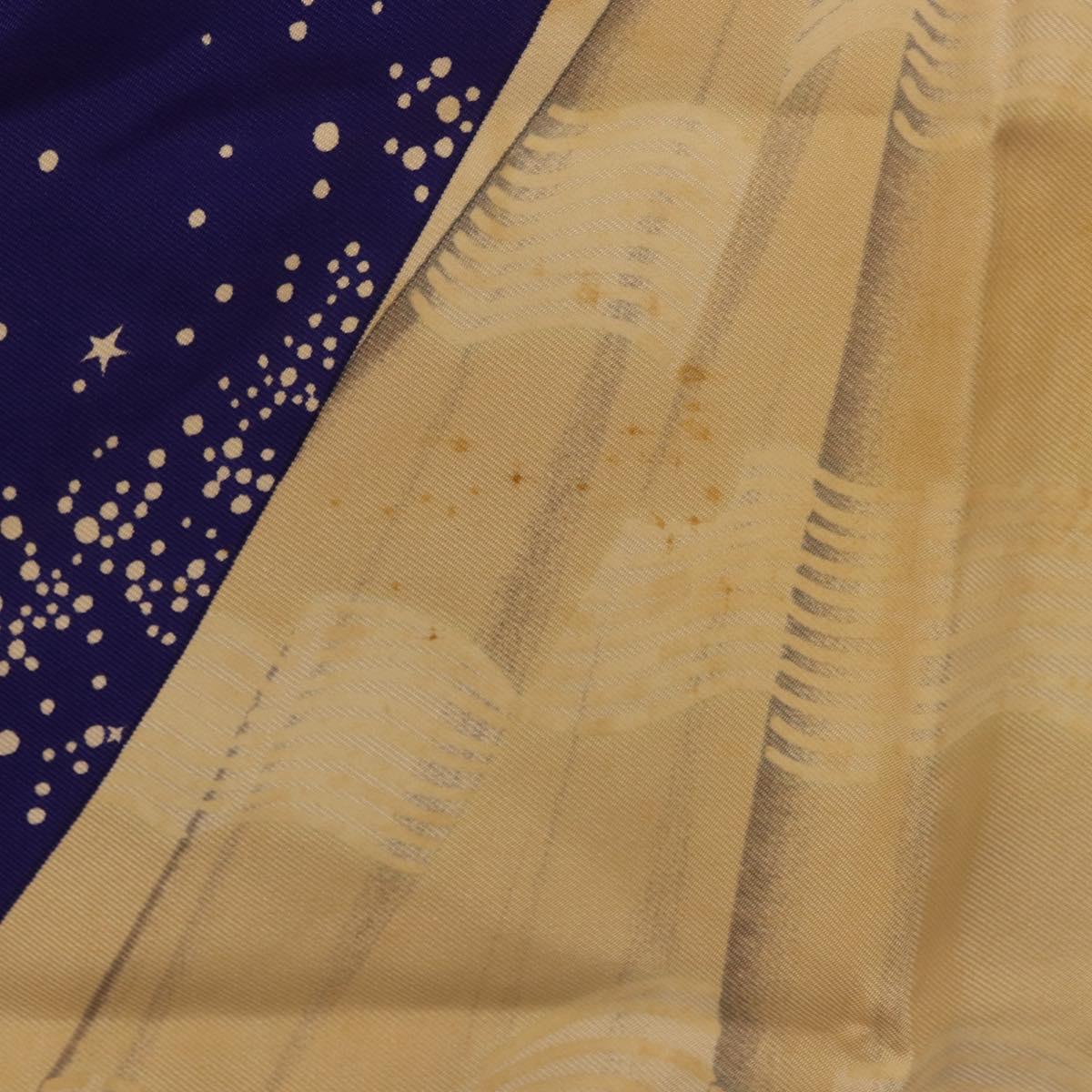 HERMES Carre 90 Scarf ""Souvenirs de Paris"" Silk Blue Beige Auth 191677