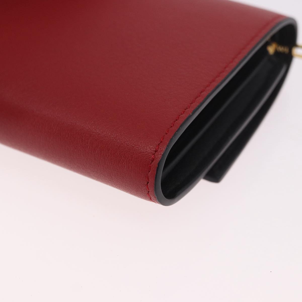 LOEWE Studio Ghibli No-Face Compact Wallet Leather Red Gold Auth 191680SM
