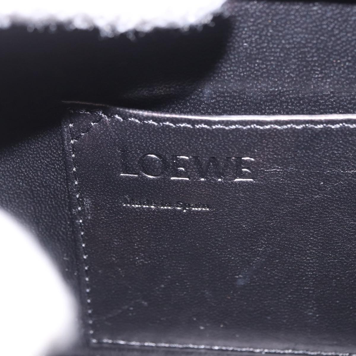 LOEWE Hand Bag Leather 2way Navy Silver Auth 191686M