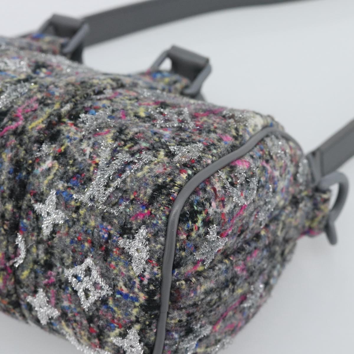 LOUIS VUITTON Monogram Felt Keepall XS Hand Bag Gray Pink M80821 Auth 191687SAM