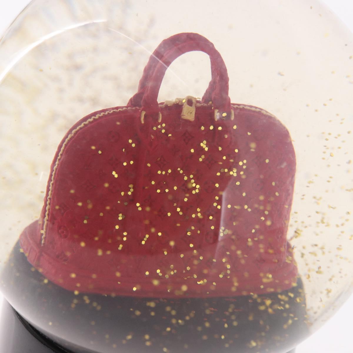 LOUIS VUITTON Alma Snow Globe Glass Red LV Auth 191688