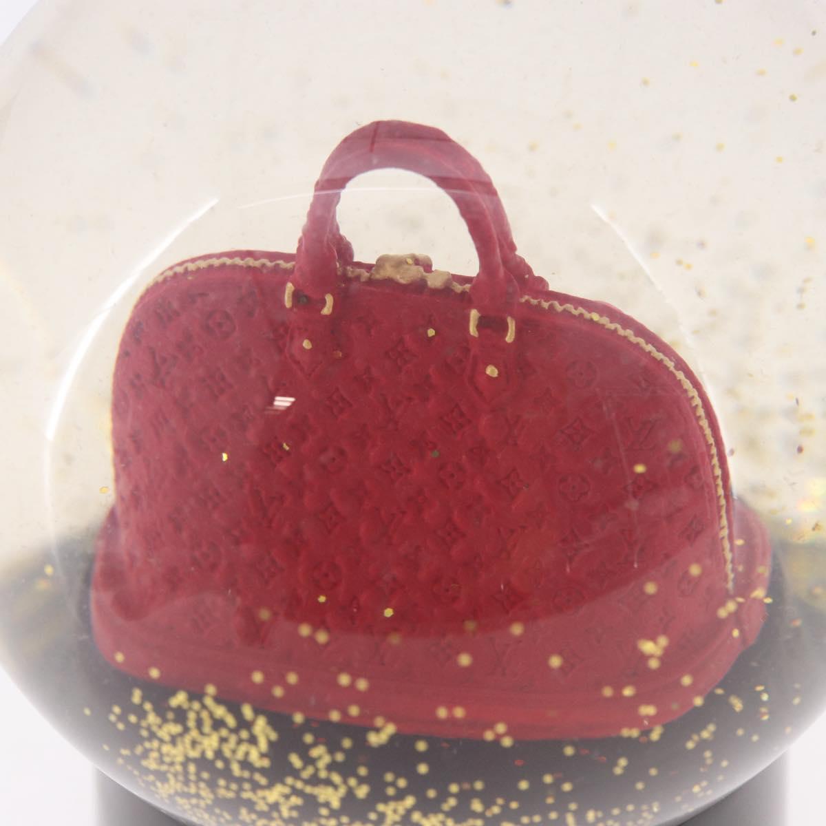 LOUIS VUITTON Alma Snow Globe Glass Red LV Auth 191688