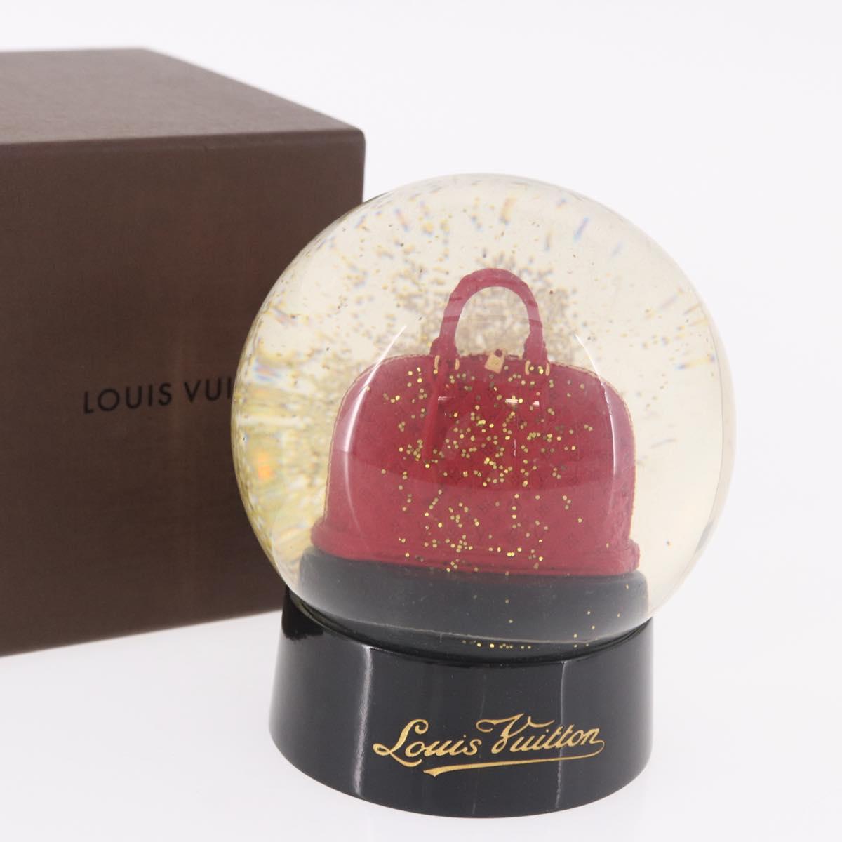 LOUIS VUITTON Alma Snow Globe Glass Red LV Auth 191688