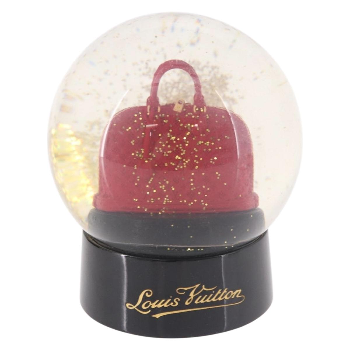 LOUIS VUITTON Alma Snow Globe Glass Red LV Auth 191688