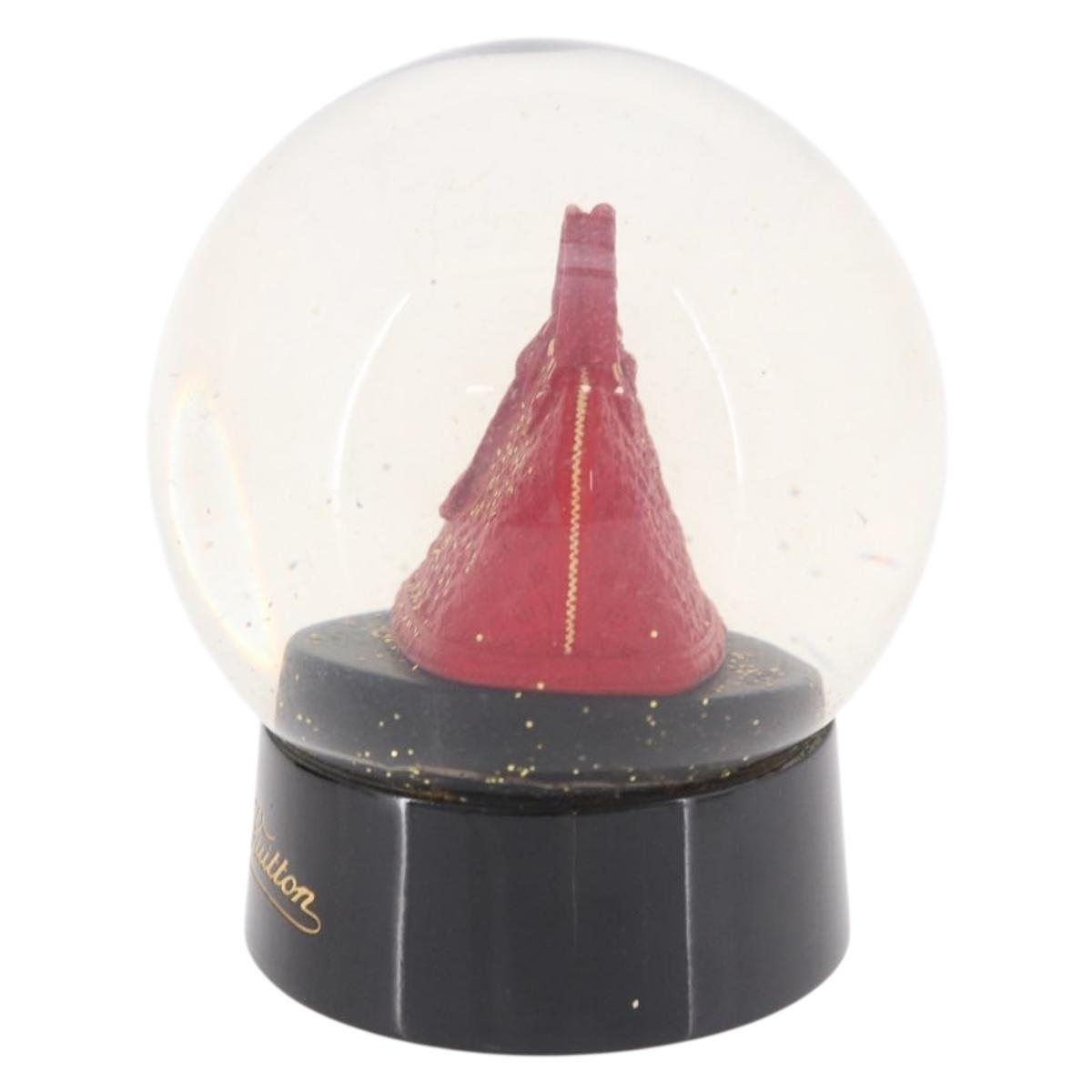 LOUIS VUITTON Alma Snow Globe Glass Red LV Auth 191688