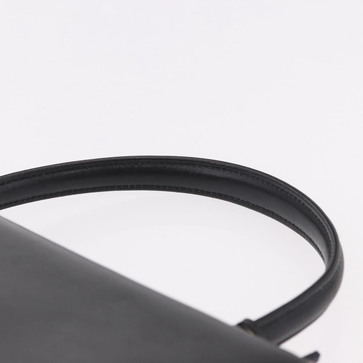 BALLY Hand Bag Leather Black Gold Auth 191691
