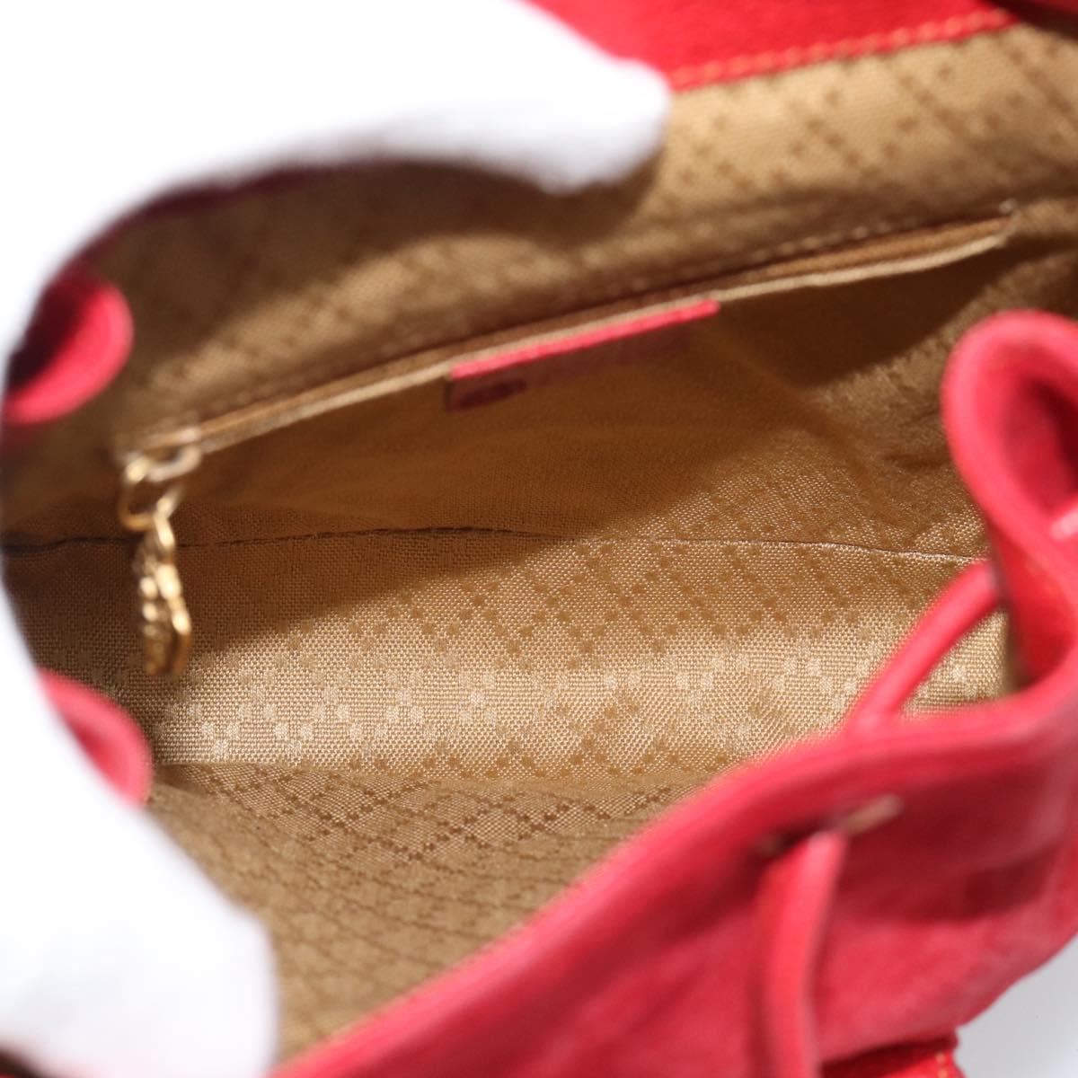 GUCCI Bamboo Backpack Suede Outlet Red Gold 003 0030 3444 Auth 191698