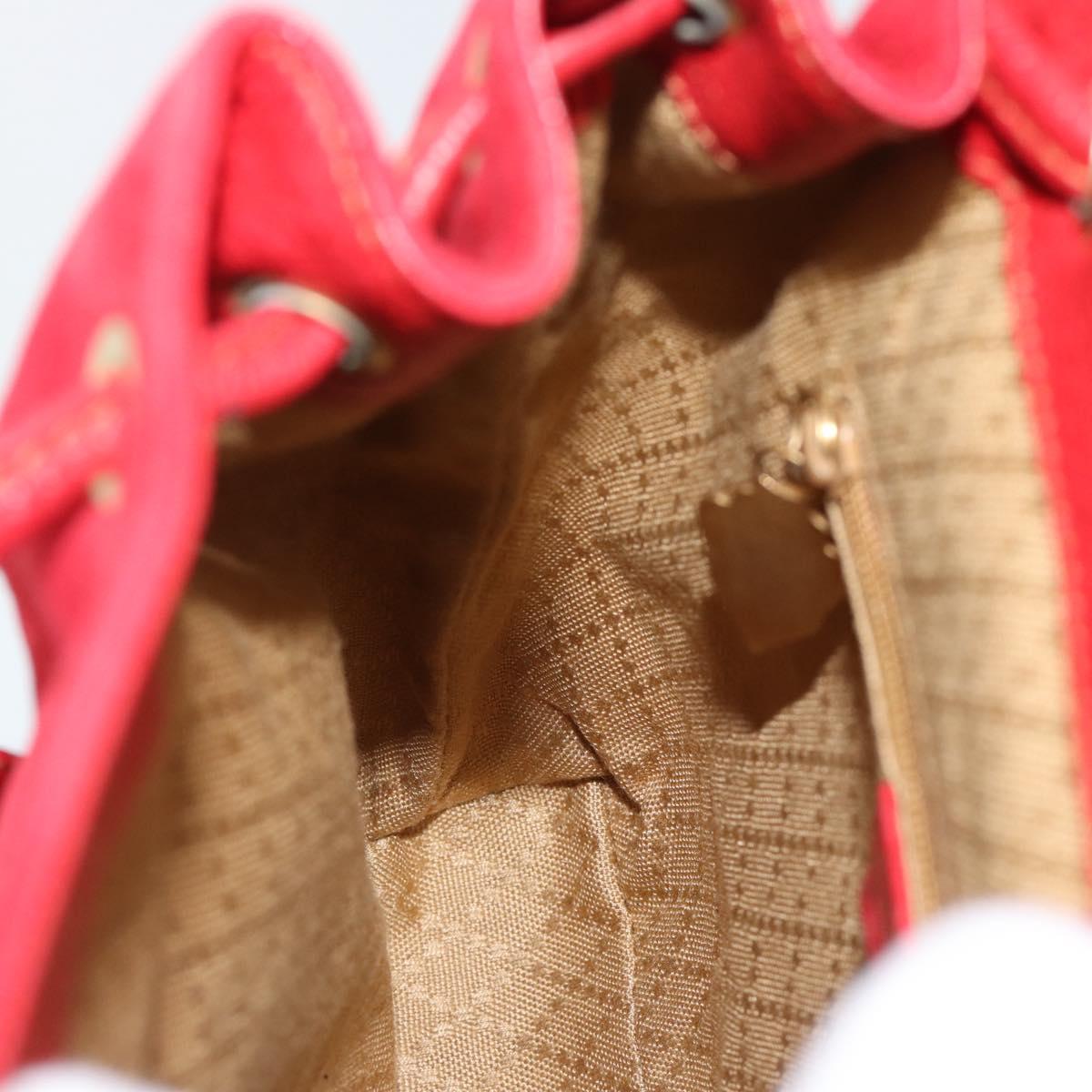 GUCCI Bamboo Backpack Suede Outlet Red Gold 003 0030 3444 Auth 191698