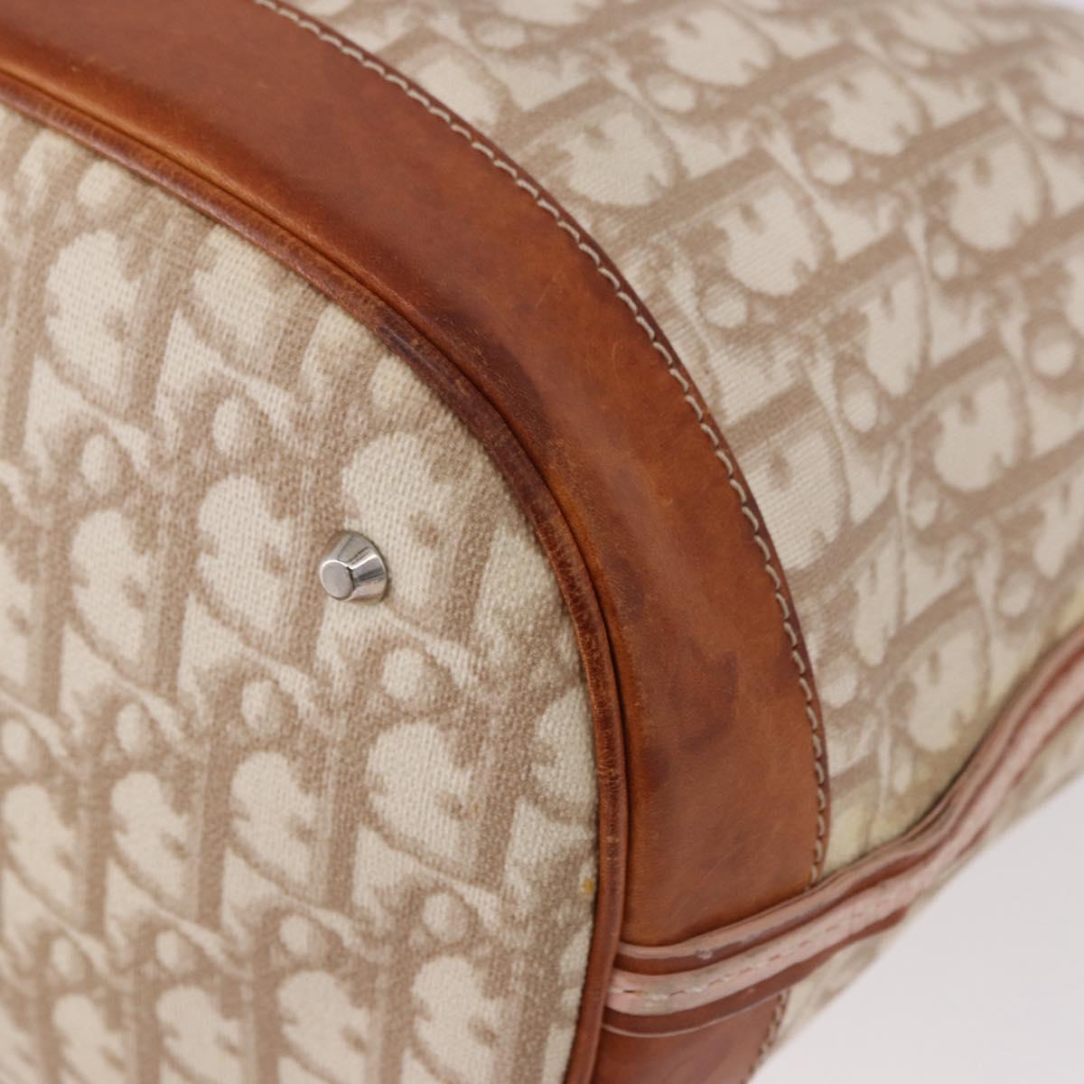 Christian Dior Romantic Chain Shoulder Bag PVC Beige Silver Auth 191704