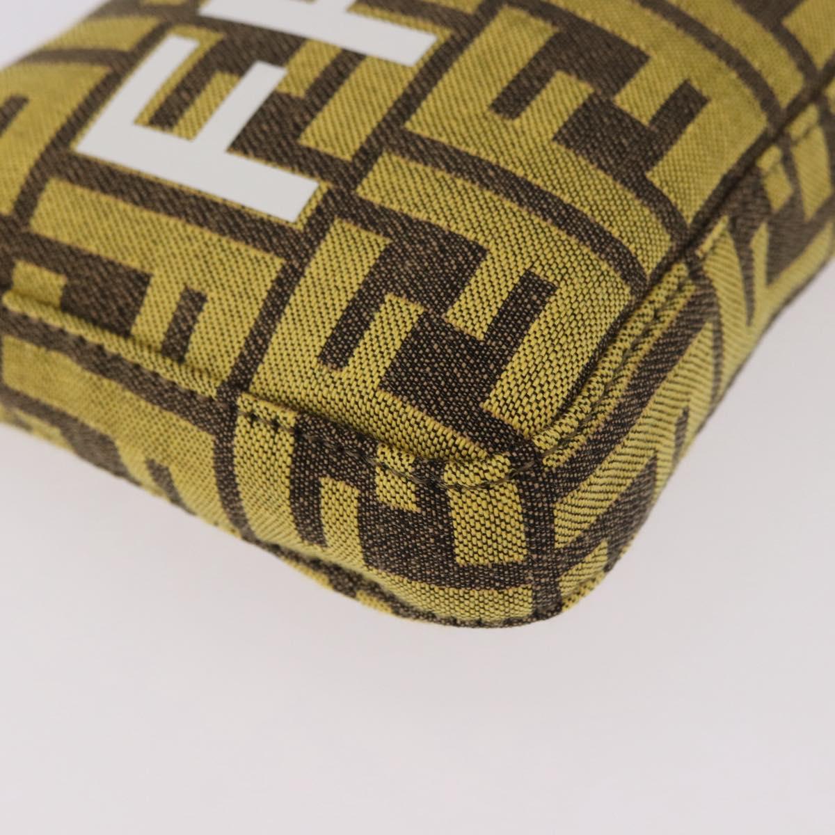 FENDI Zucca Canvas FRAGMENT Accessory Pouch Brown Silver 8BS073 Auth 191705SAM