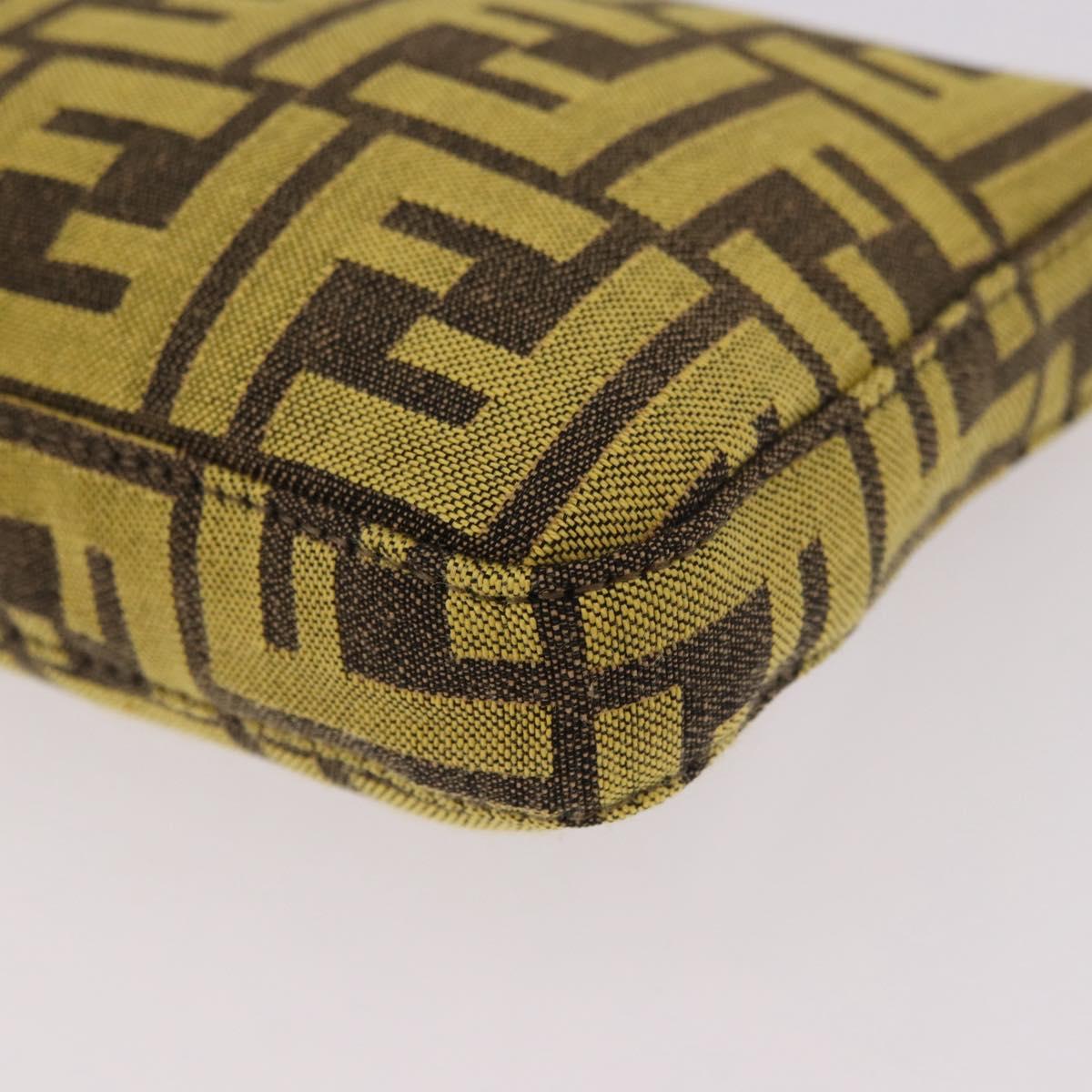 FENDI Zucca Canvas FRAGMENT Accessory Pouch Brown Silver 8BS073 Auth 191705SAM