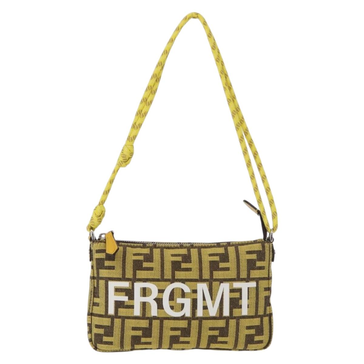 FENDI Zucca Canvas FRAGMENT Accessory Pouch Brown Silver 8BS073 Auth 191705SAM
