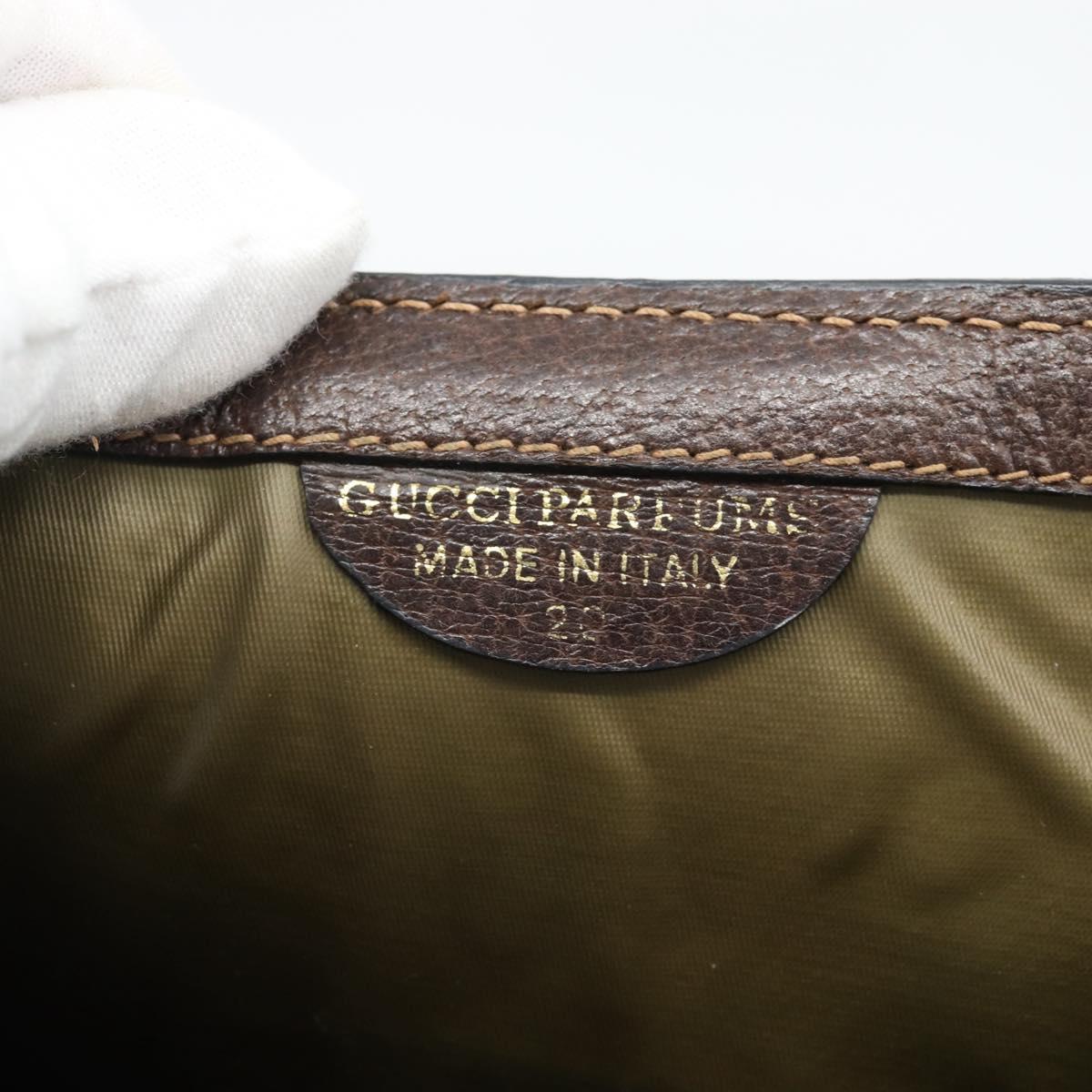 GUCCI GG Supreme Clutch Bag PVC Leather Beige Gold Auth 191707