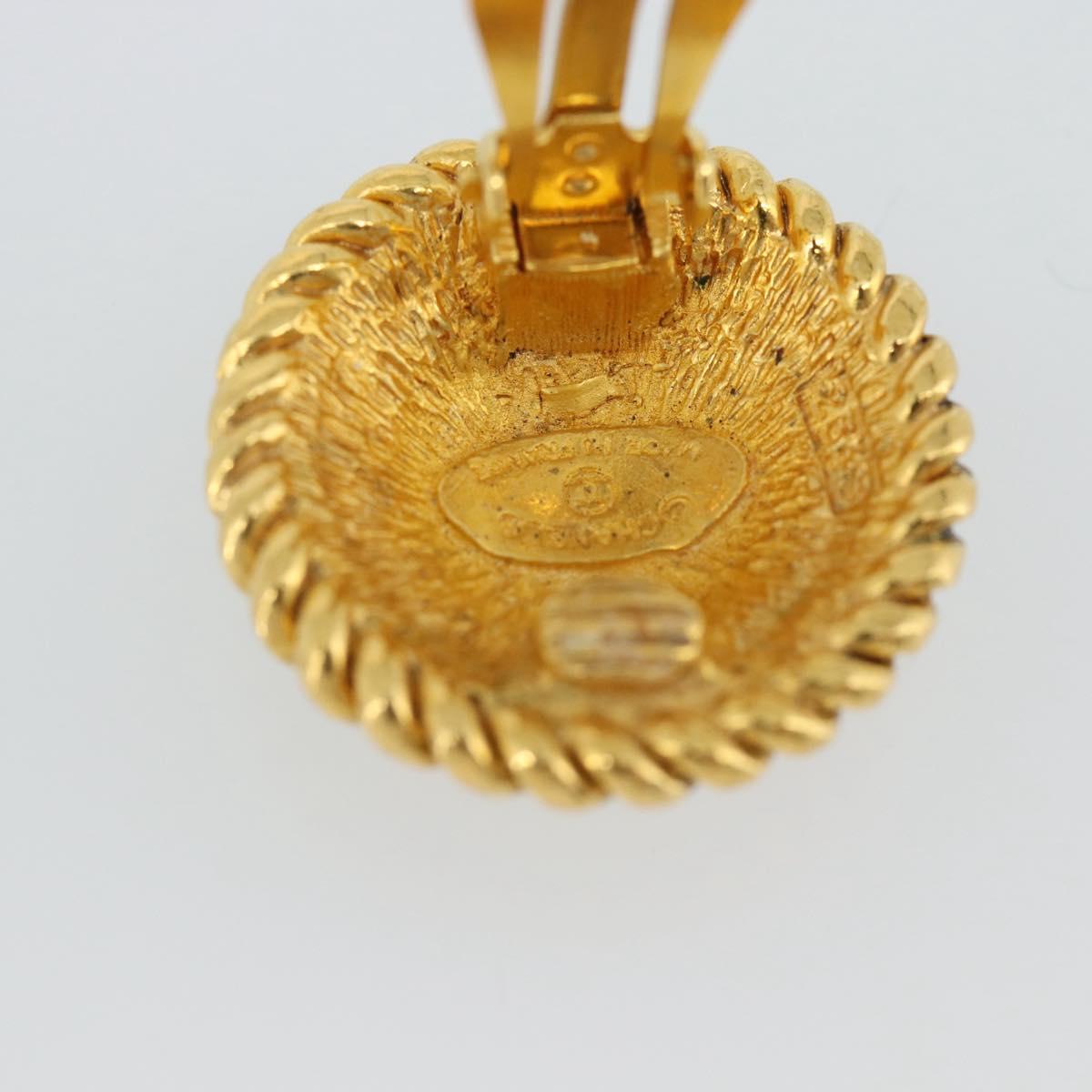 CHANEL COCO Mark Earring Metal Gold Tone CC Auth 191713V
