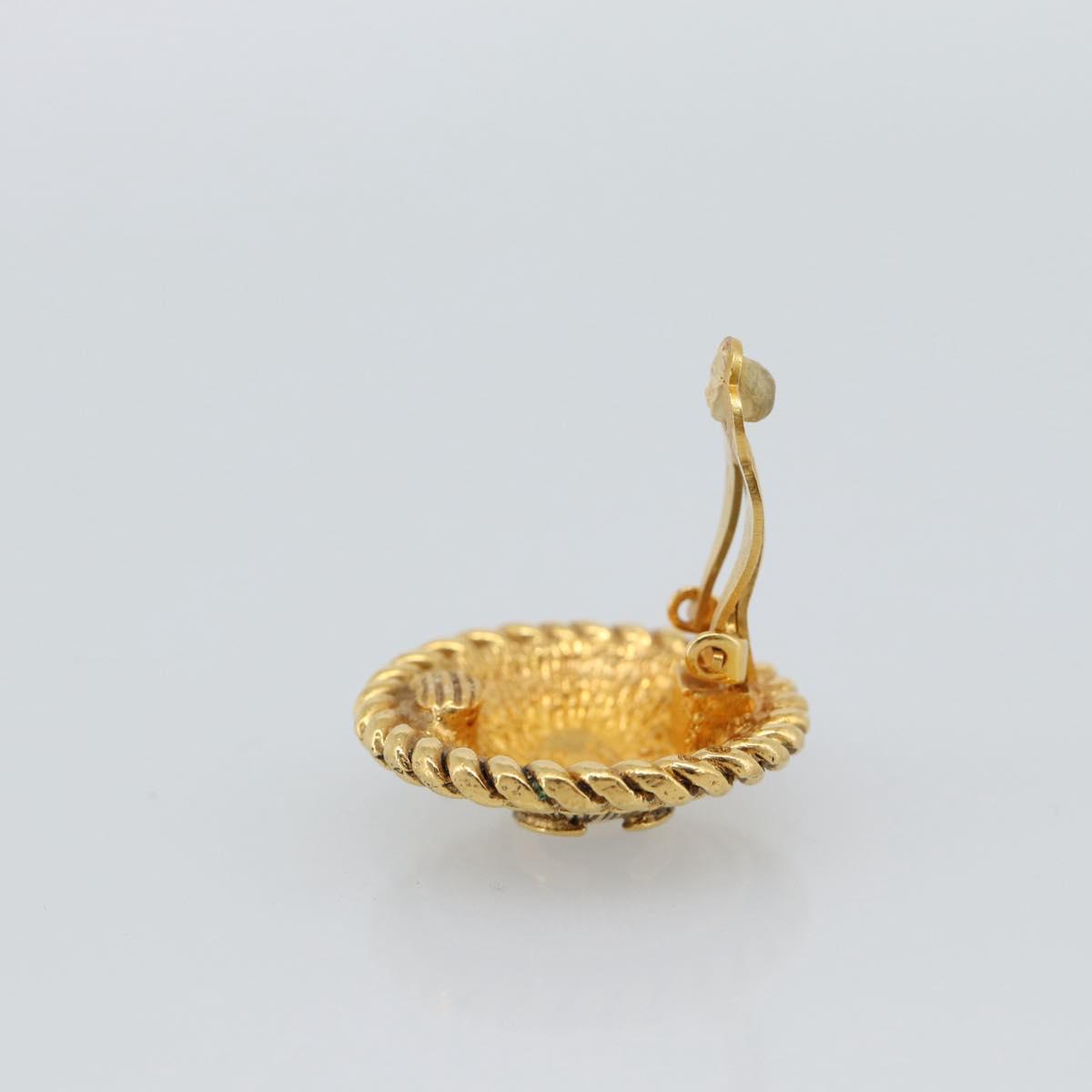 CHANEL COCO Mark Earring Metal Gold Tone CC Auth 191713V