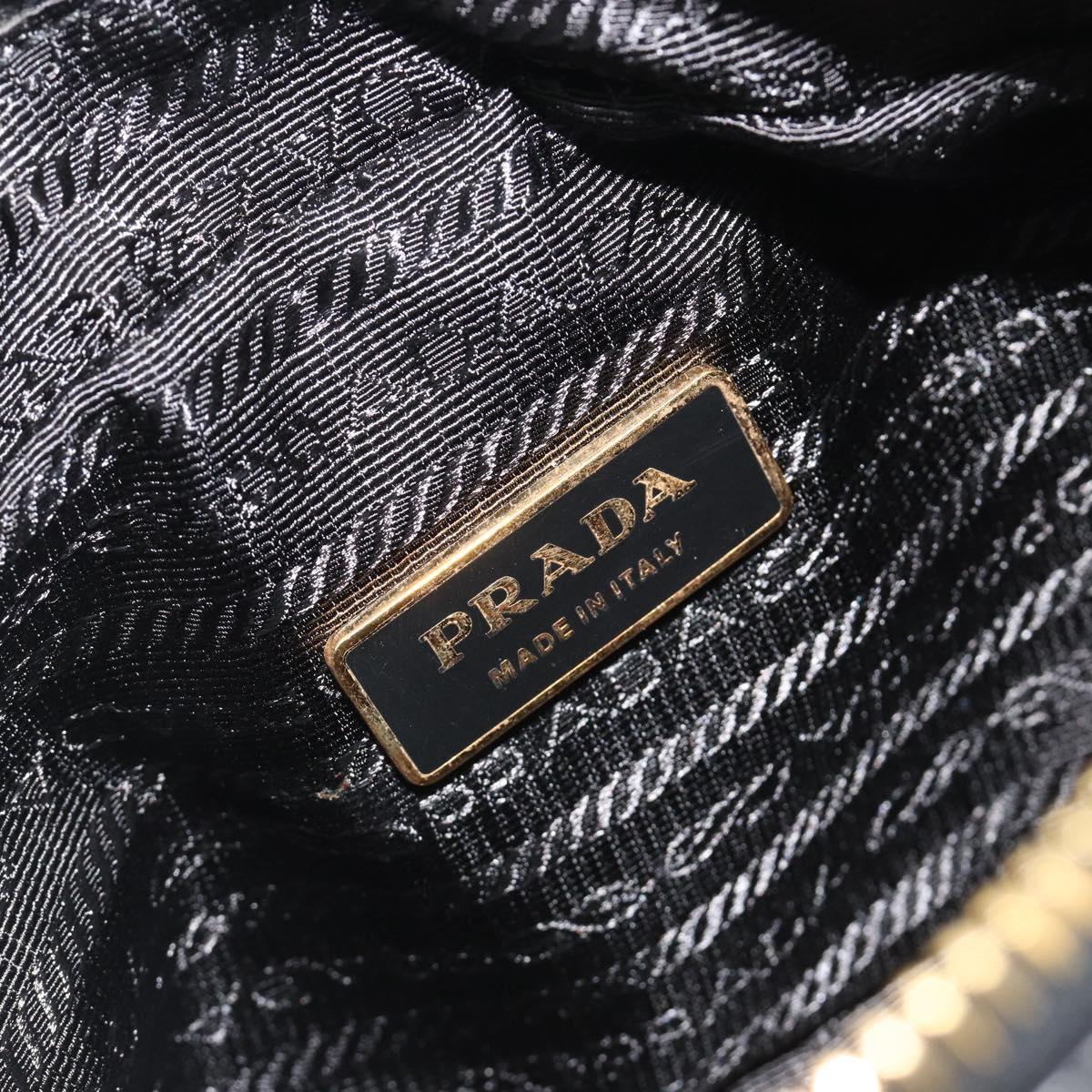 PRADA Ribbon Shoulder Bag Leather Black Pink Auth 191719V