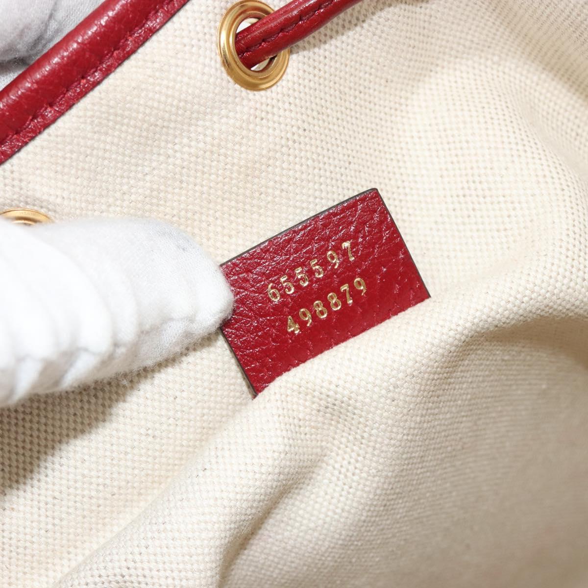 GUCCI Micro GG Doraemon Shoulder Bag PVC Beige Gold Tone 655597 Auth 191721SM