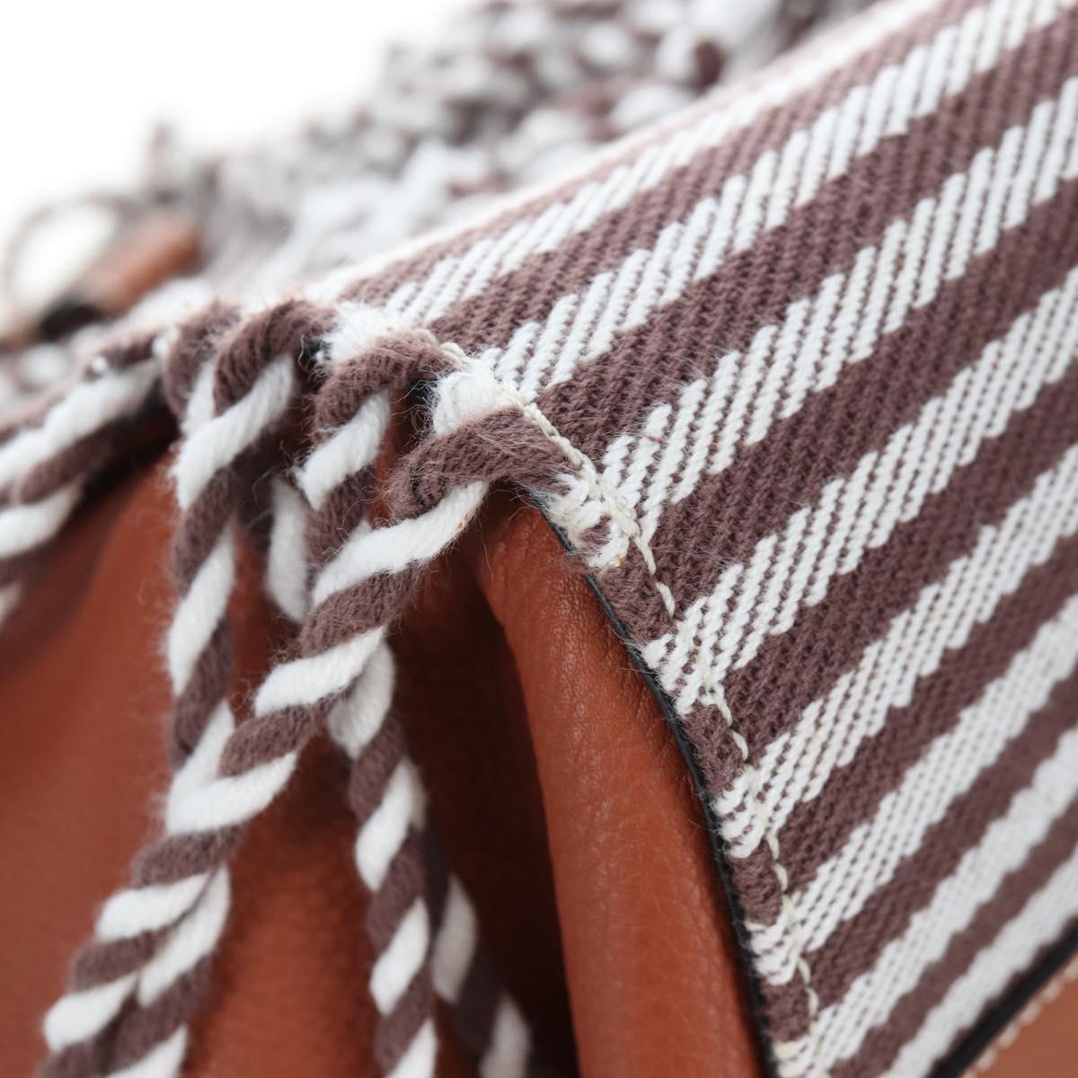 LOEWE Hammock Small Hand Bag Leather 2way Brown Silver Auth 191725SAM