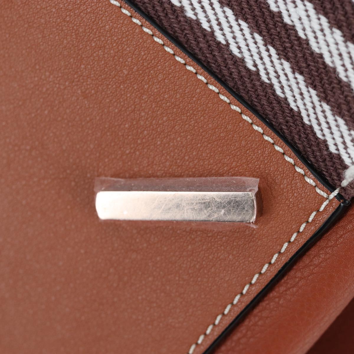 LOEWE Hammock Small Hand Bag Leather 2way Brown Silver Auth 191725SAM