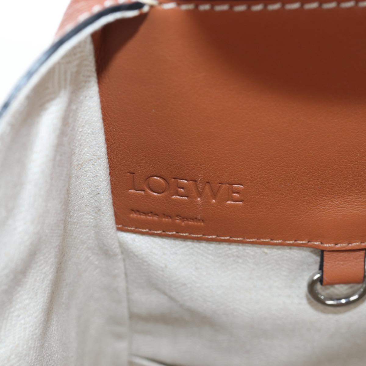 LOEWE Hammock Small Hand Bag Leather 2way Brown Silver Auth 191725SAM