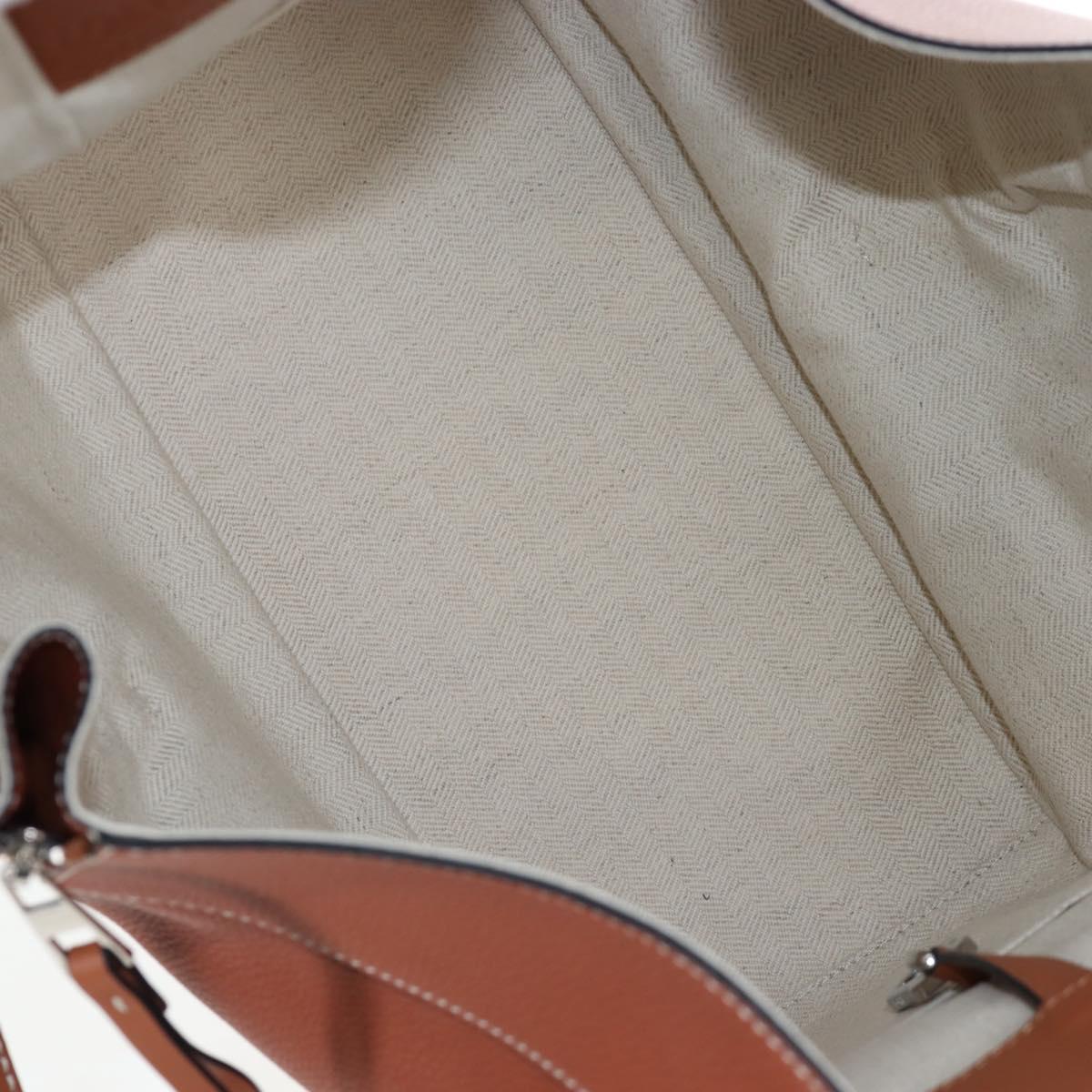 LOEWE Hammock Small Hand Bag Leather 2way Brown Silver Auth 191725SAM