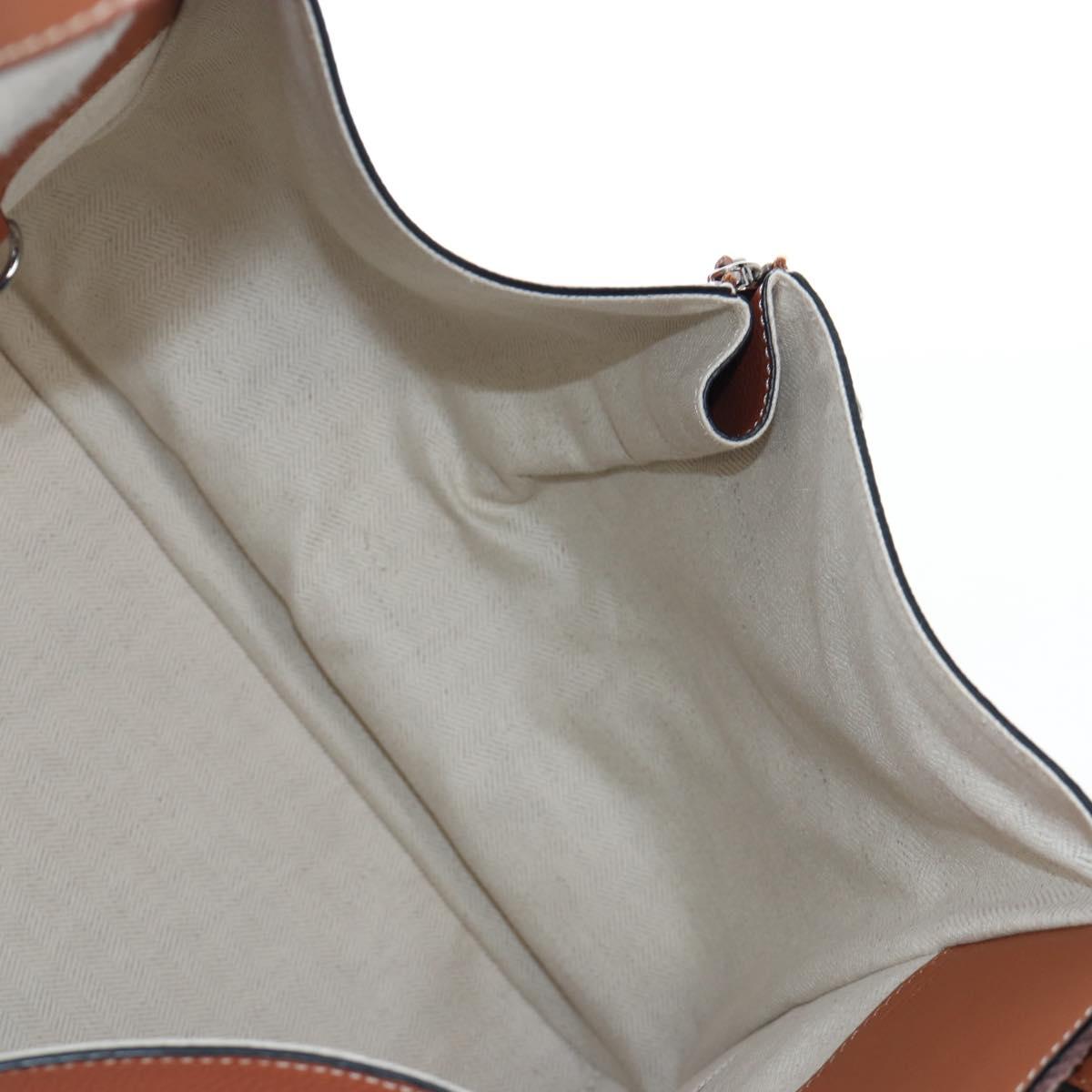 LOEWE Hammock Small Hand Bag Leather 2way Brown Silver Auth 191725SAM