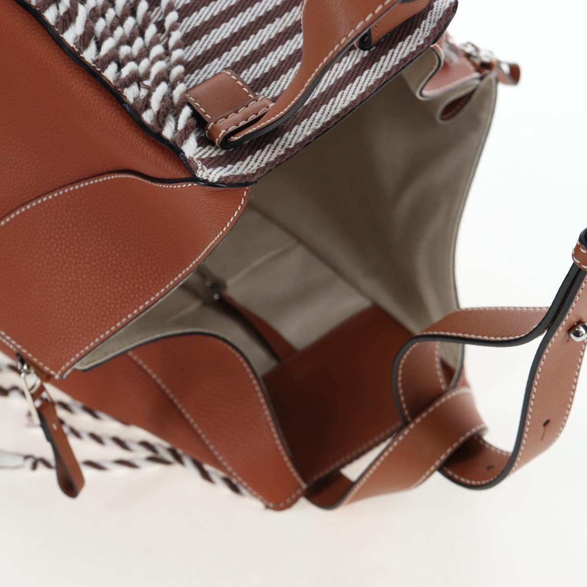 LOEWE Hammock Small Hand Bag Leather 2way Brown Silver Auth 191725SAM