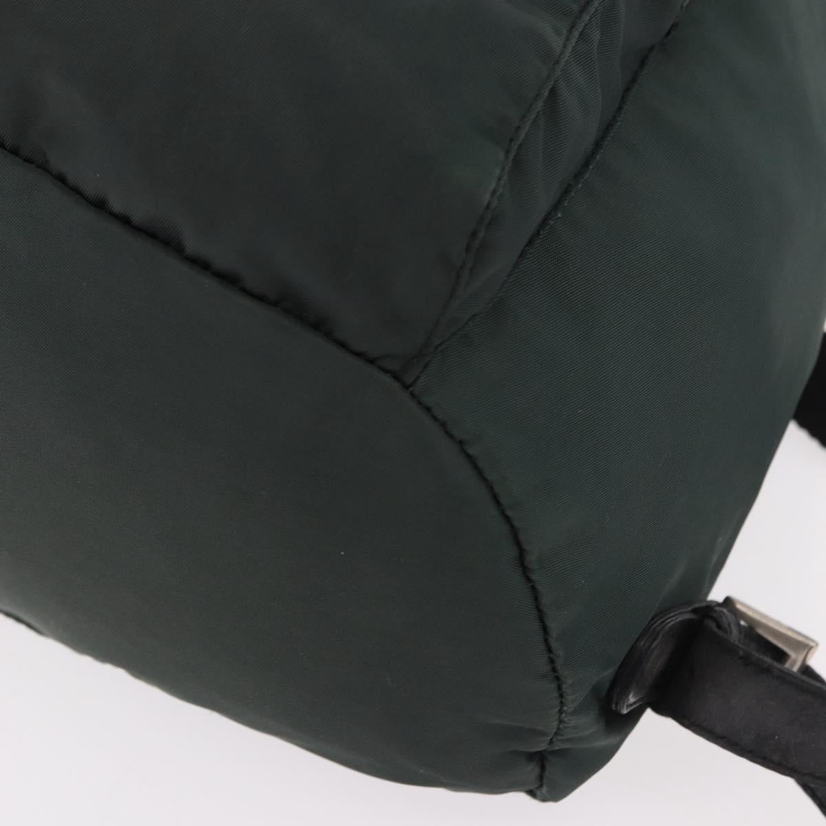 PRADA Backpack Nylon Green Silver Auth 191731A