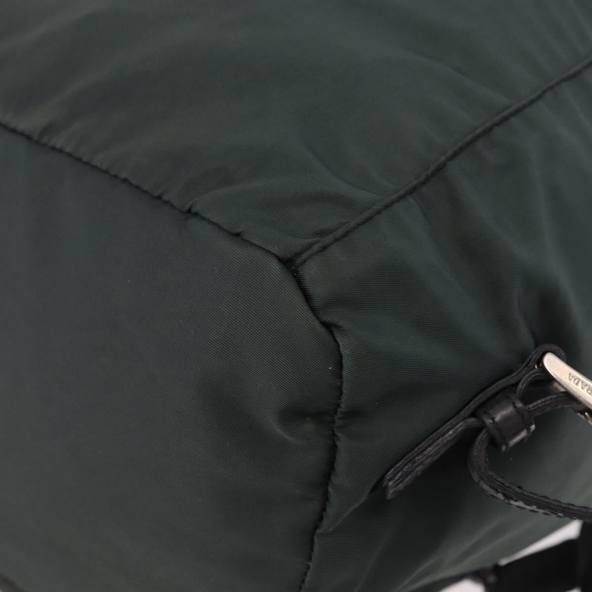 PRADA Backpack Nylon Green Silver Auth 191731A