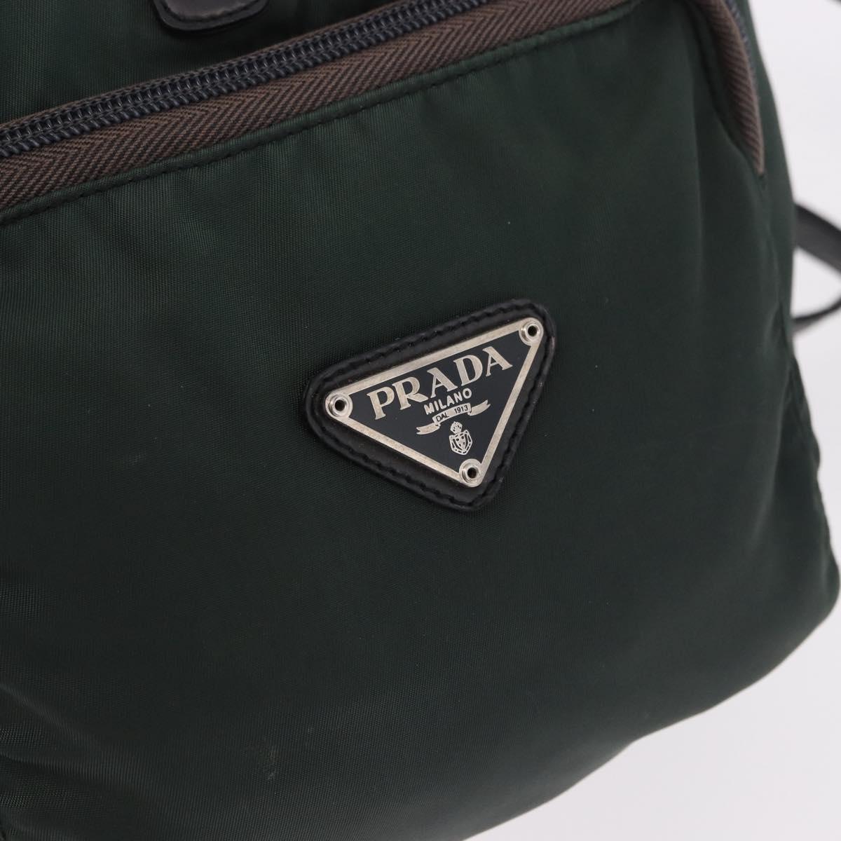 PRADA Backpack Nylon Green Silver Auth 191731A