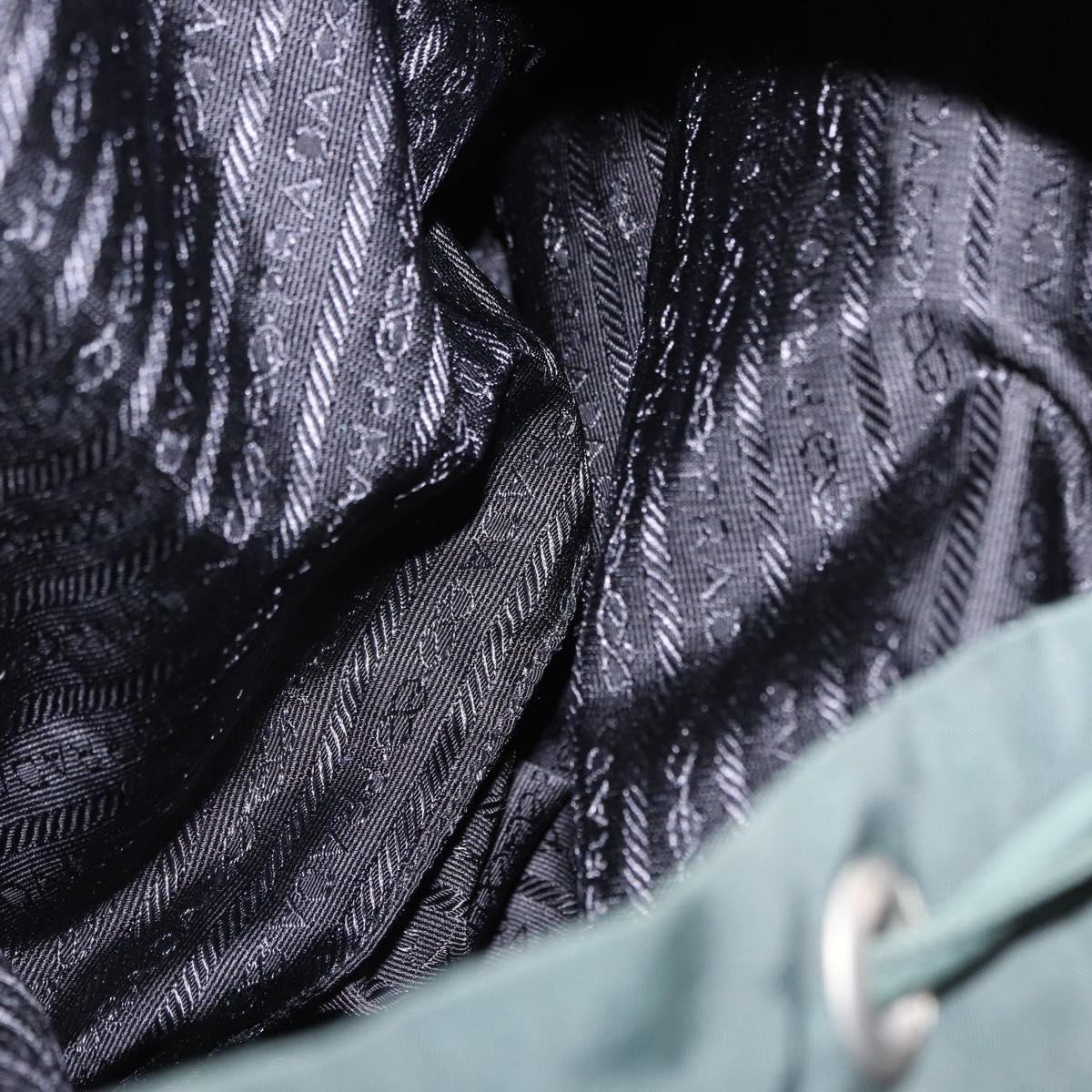 PRADA Backpack Nylon Green Silver Auth 191731A