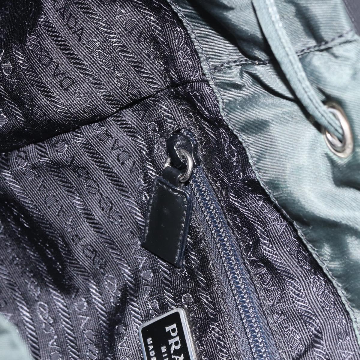PRADA Backpack Nylon Green Silver Auth 191731A