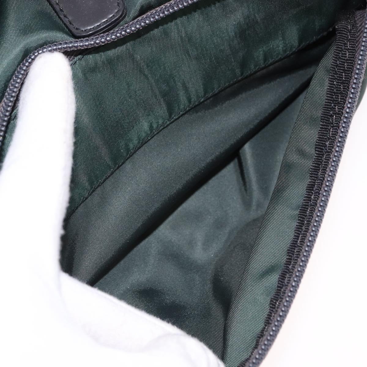 PRADA Backpack Nylon Green Silver Auth 191731A