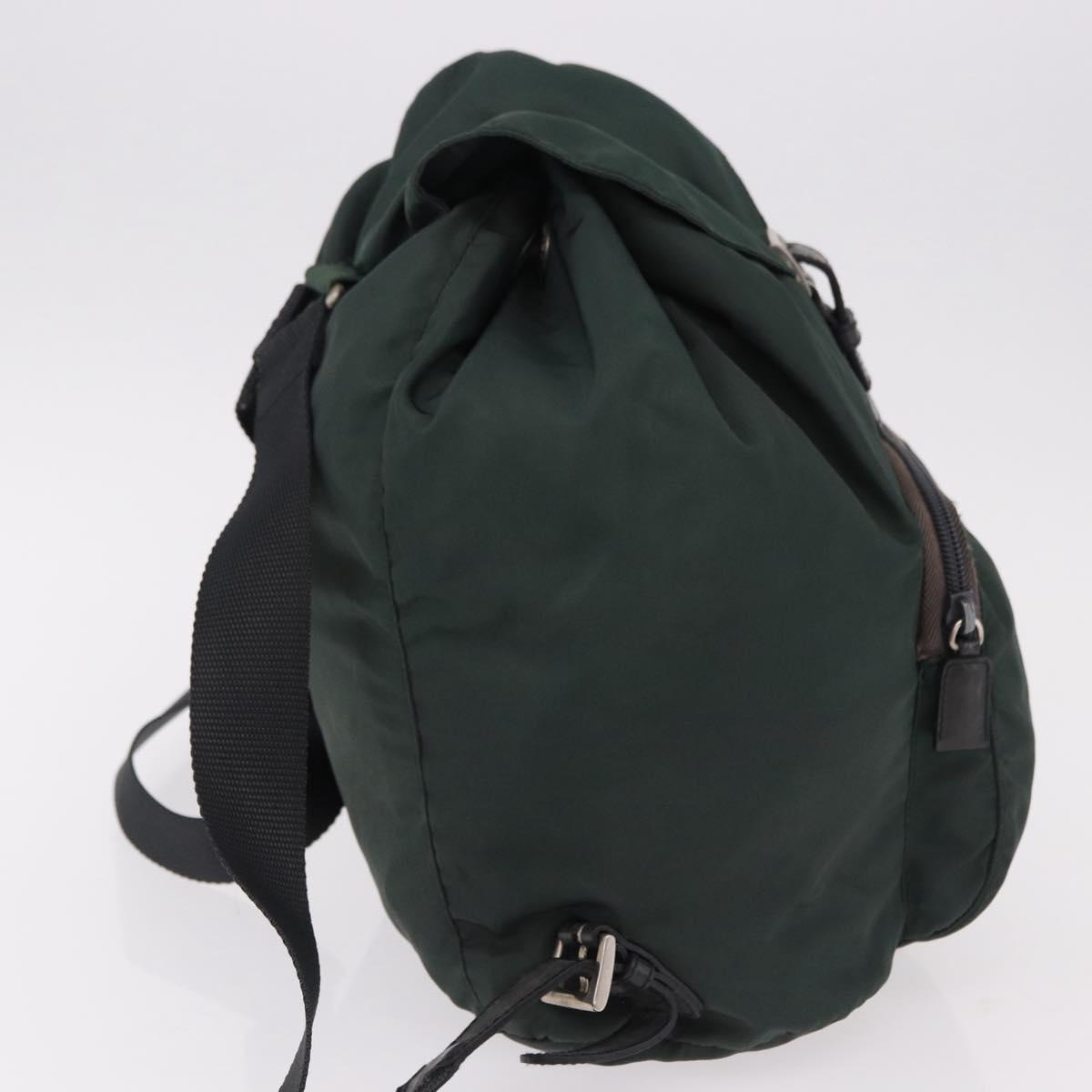 PRADA Backpack Nylon Green Silver Auth 191731A