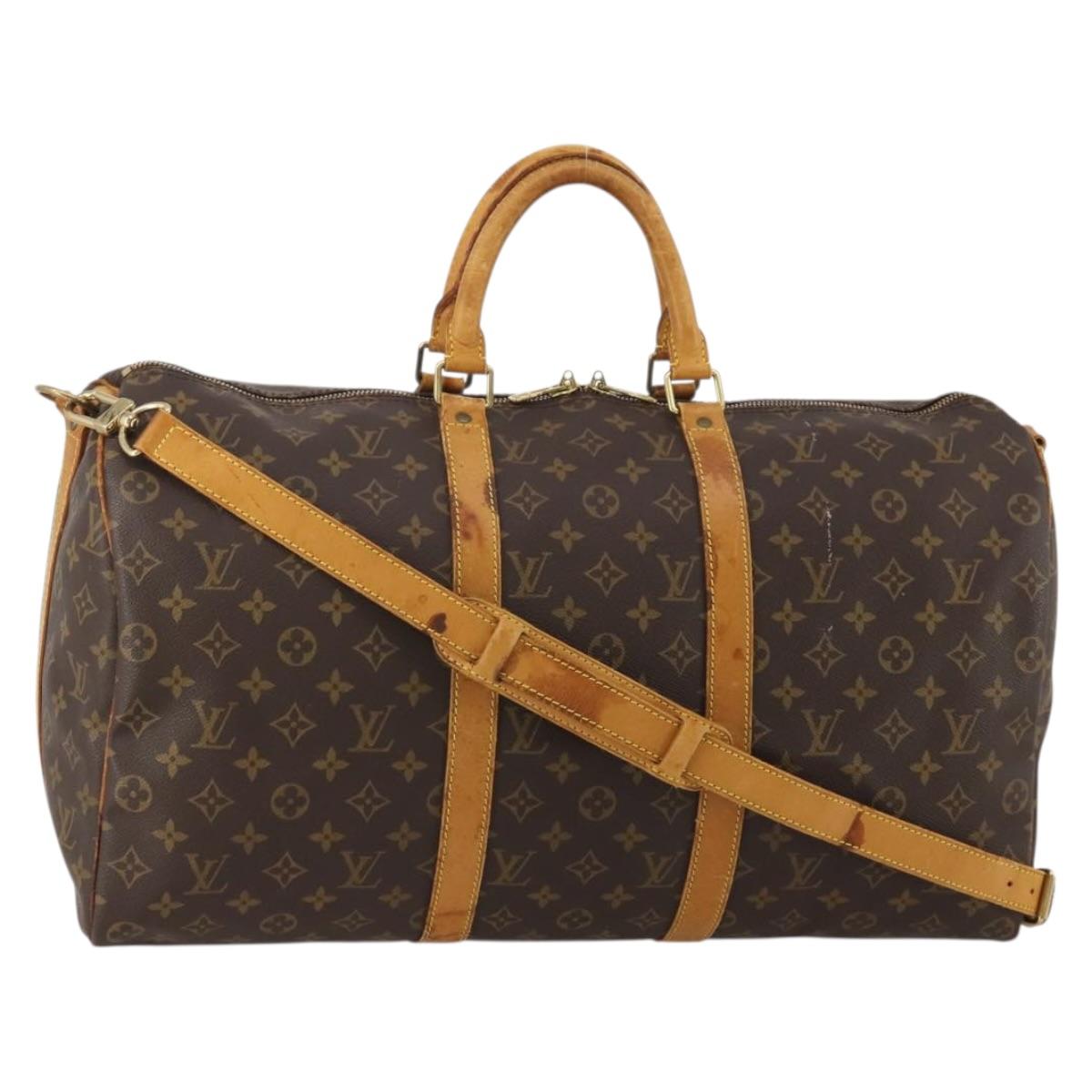 LOUIS VUITTON Monogram Keepall Bandouliere 50 Boston Bag M41416 LV Auth 191741