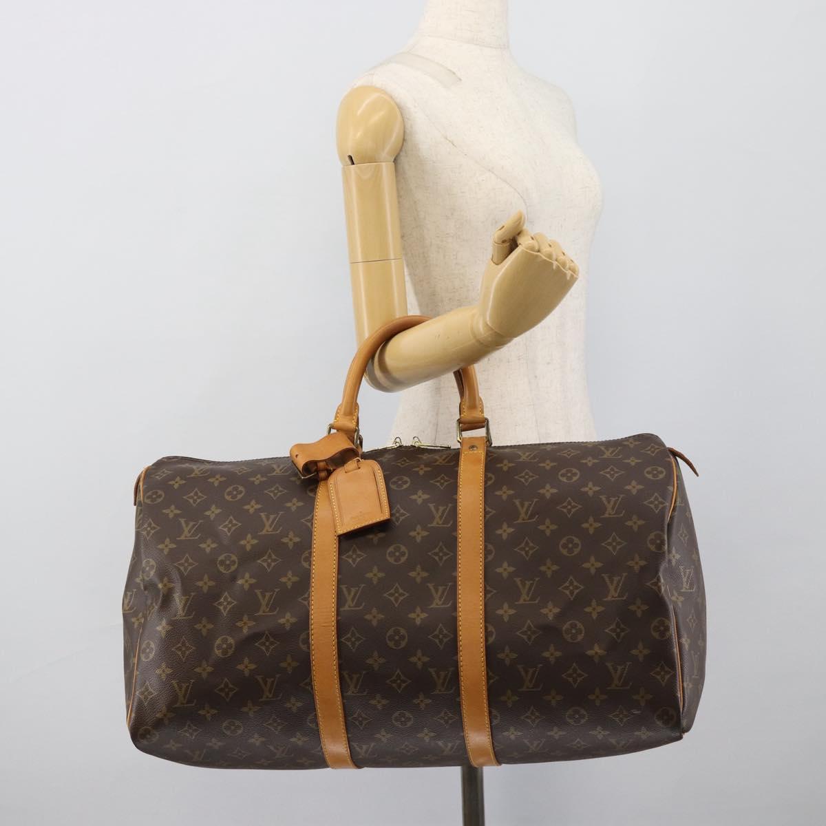 LOUIS VUITTON Monogram Keepall 50 Boston Bag M41426 LV Auth 191742A