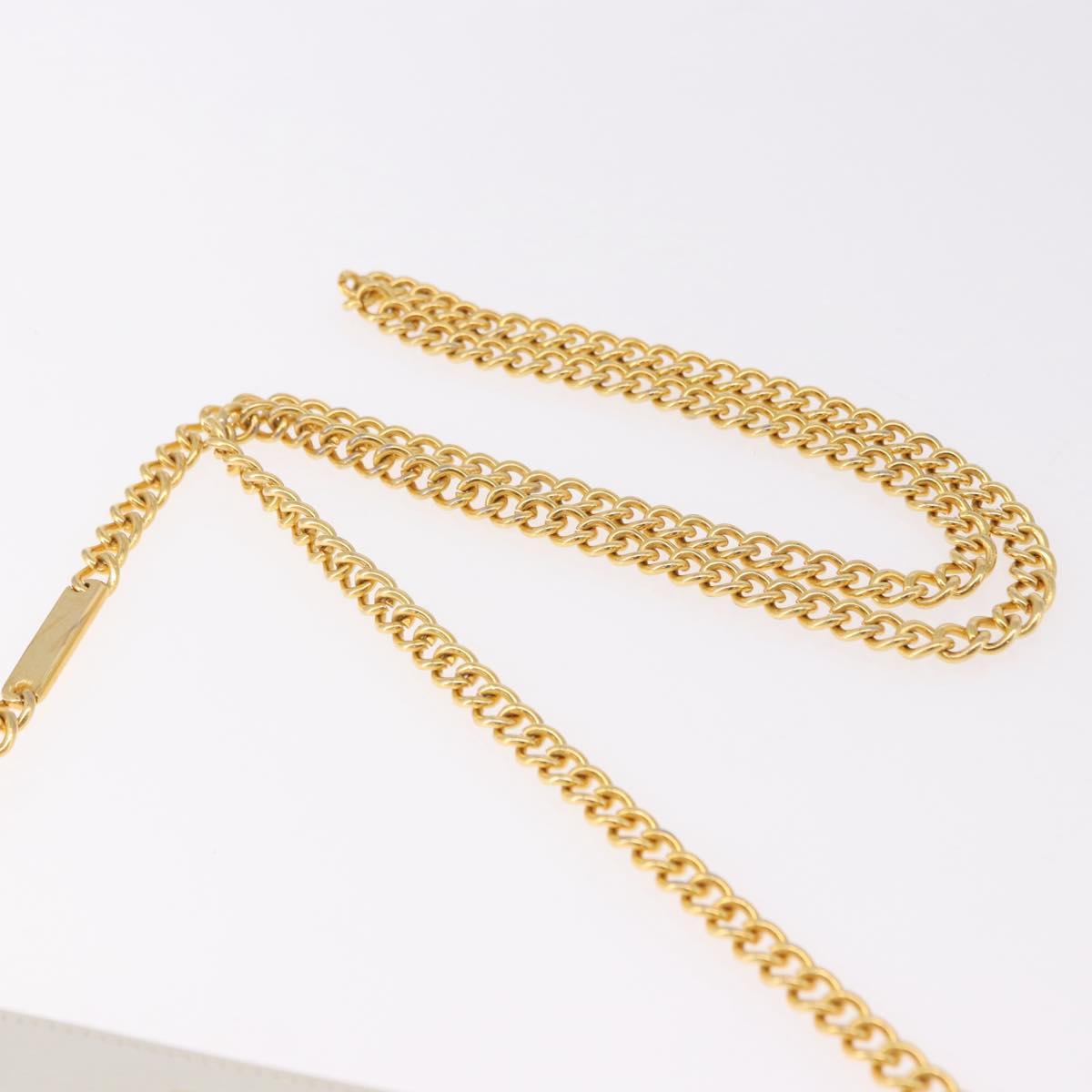 Salvatore Ferragamo Gancini Chain Shoulder Bag Leather White Gold Auth 191748