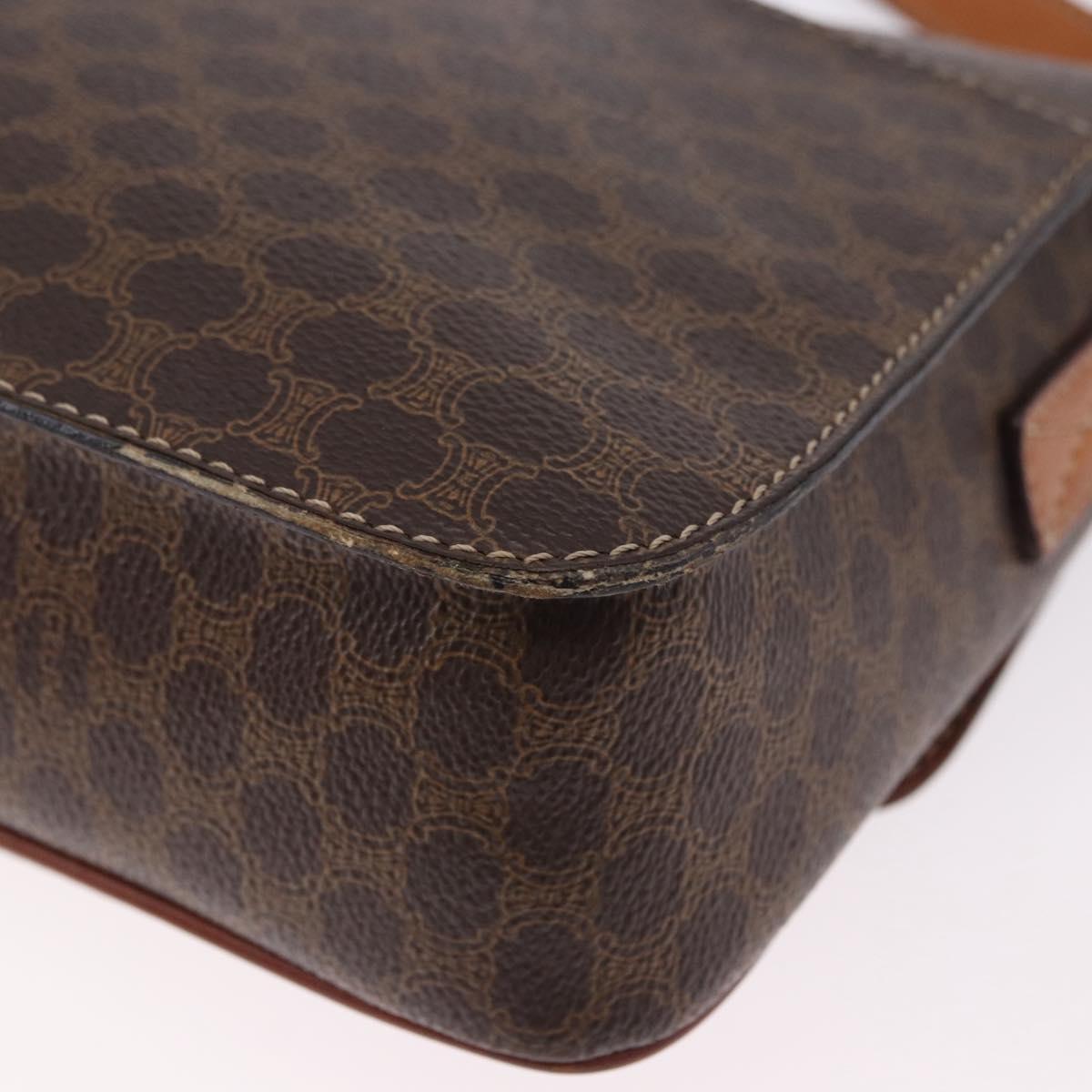CELINE Macadam Circle Shoulder Bag PVC Brown Gold Tone Auth 191752