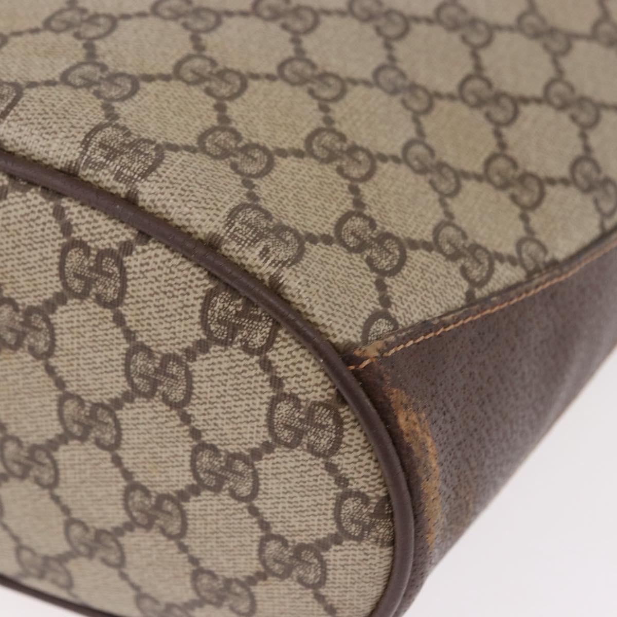 GUCCI GG Supreme Shoulder Bag PVC Leather Beige Gold Tone 904.02.081 Auth 191757