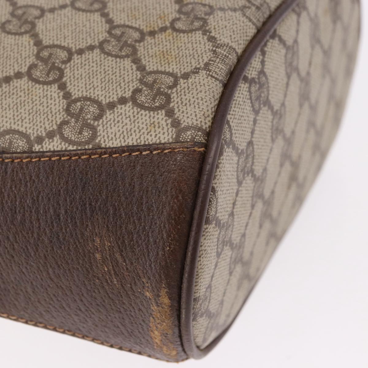 GUCCI GG Supreme Shoulder Bag PVC Leather Beige Gold Tone 904.02.081 Auth 191757