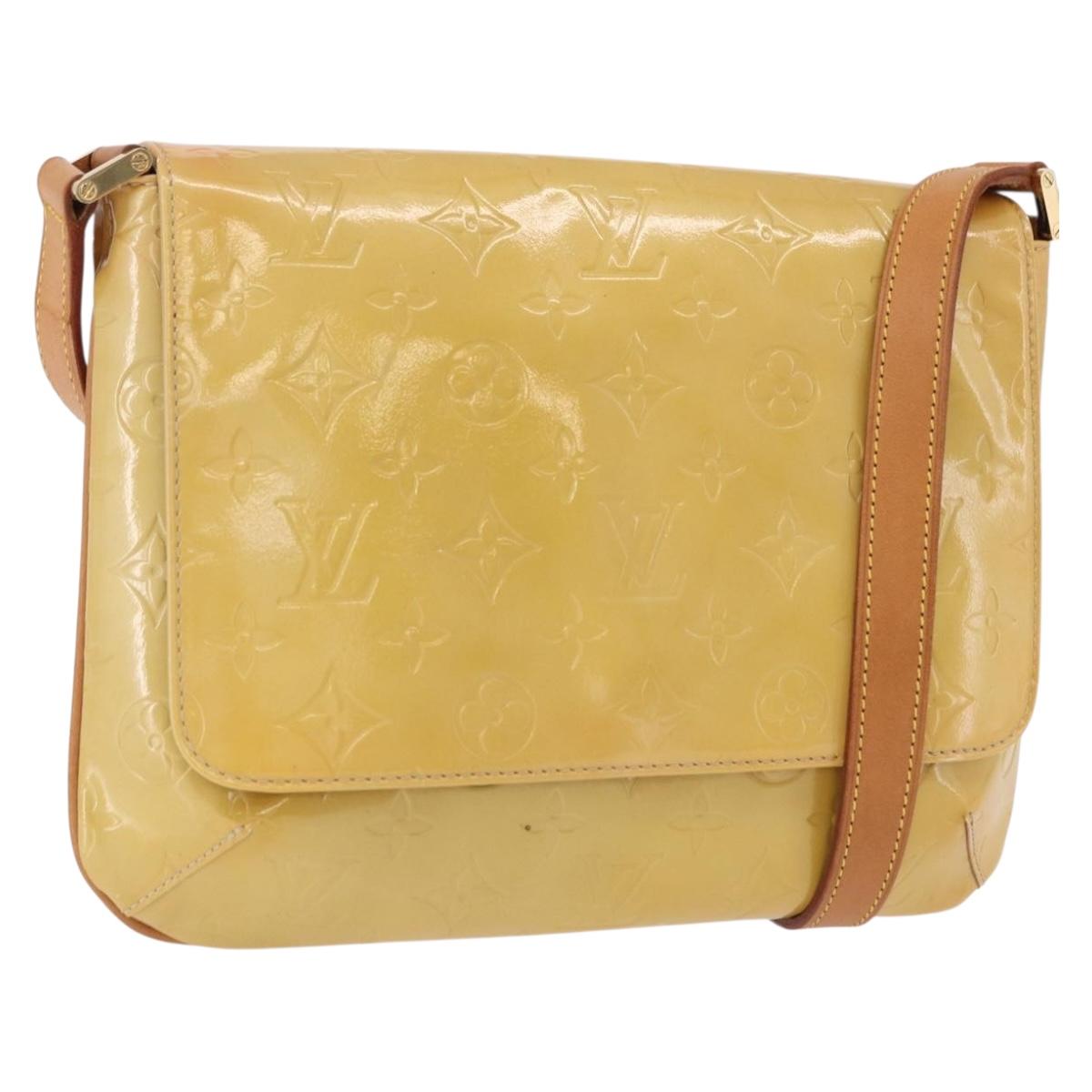 LOUIS VUITTON Monogram Vernis Thompson Street Bag Beige M91301 LV Auth 191759