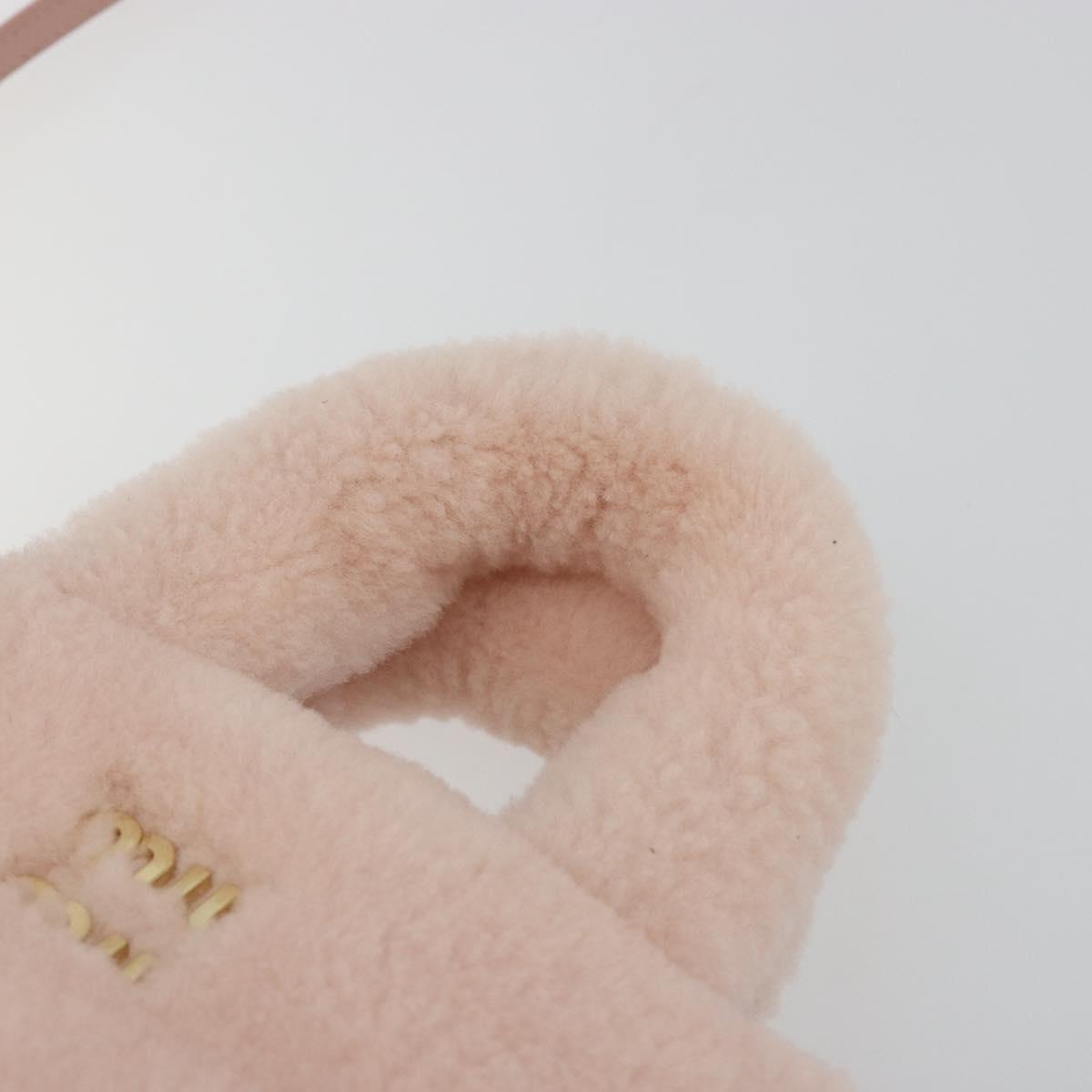 Miu Miu Hand Bag Fur 2way Pink Gold Tone Auth 191761SM