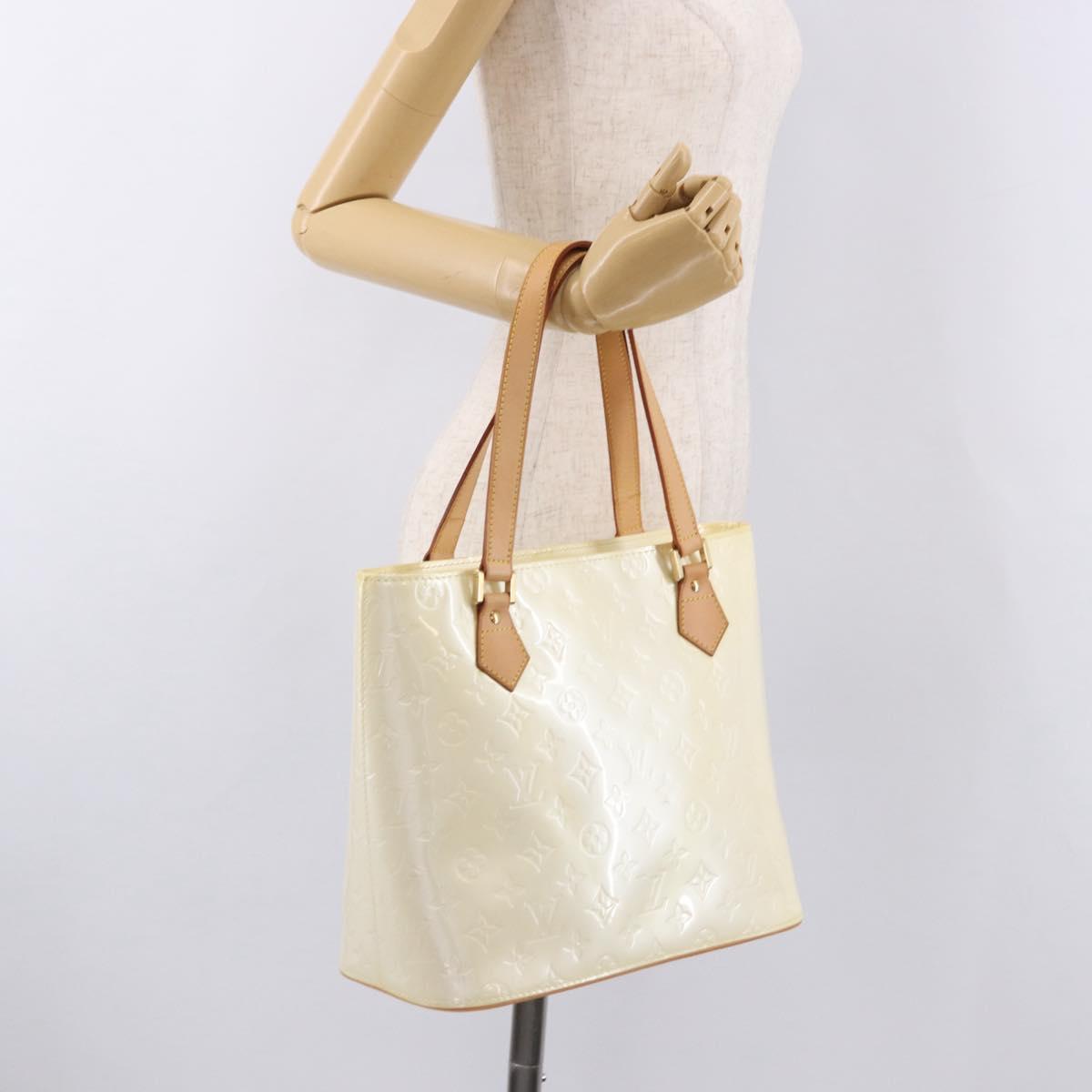 LOUIS VUITTON Monogram Vernis Houston Hand Bag Perle M91342 LV Auth 191765V
