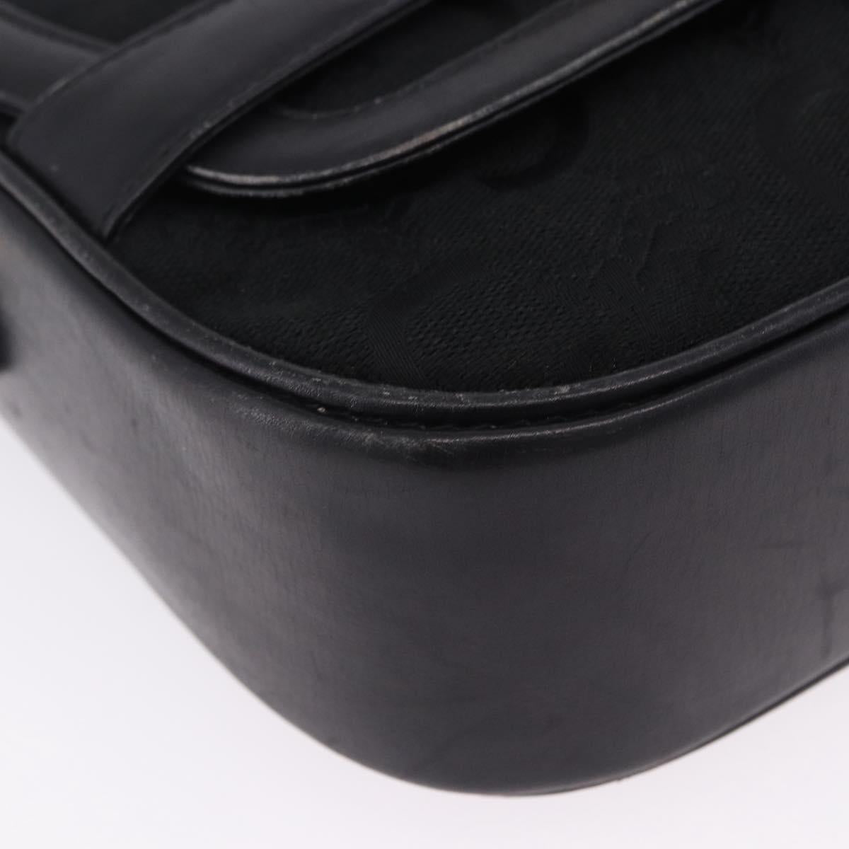 CELINE C Saluki Horse Carriage Shoulder Bag Black Gold Tone Auth 191767A
