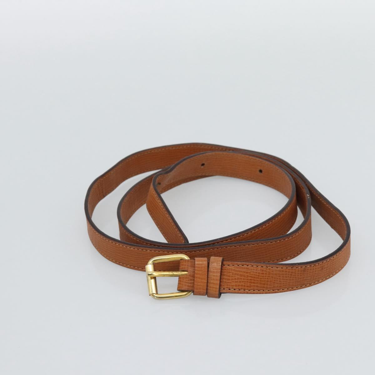 CELINE Circle Shoulder Bag Leather Brown Gold Tone Auth 191769