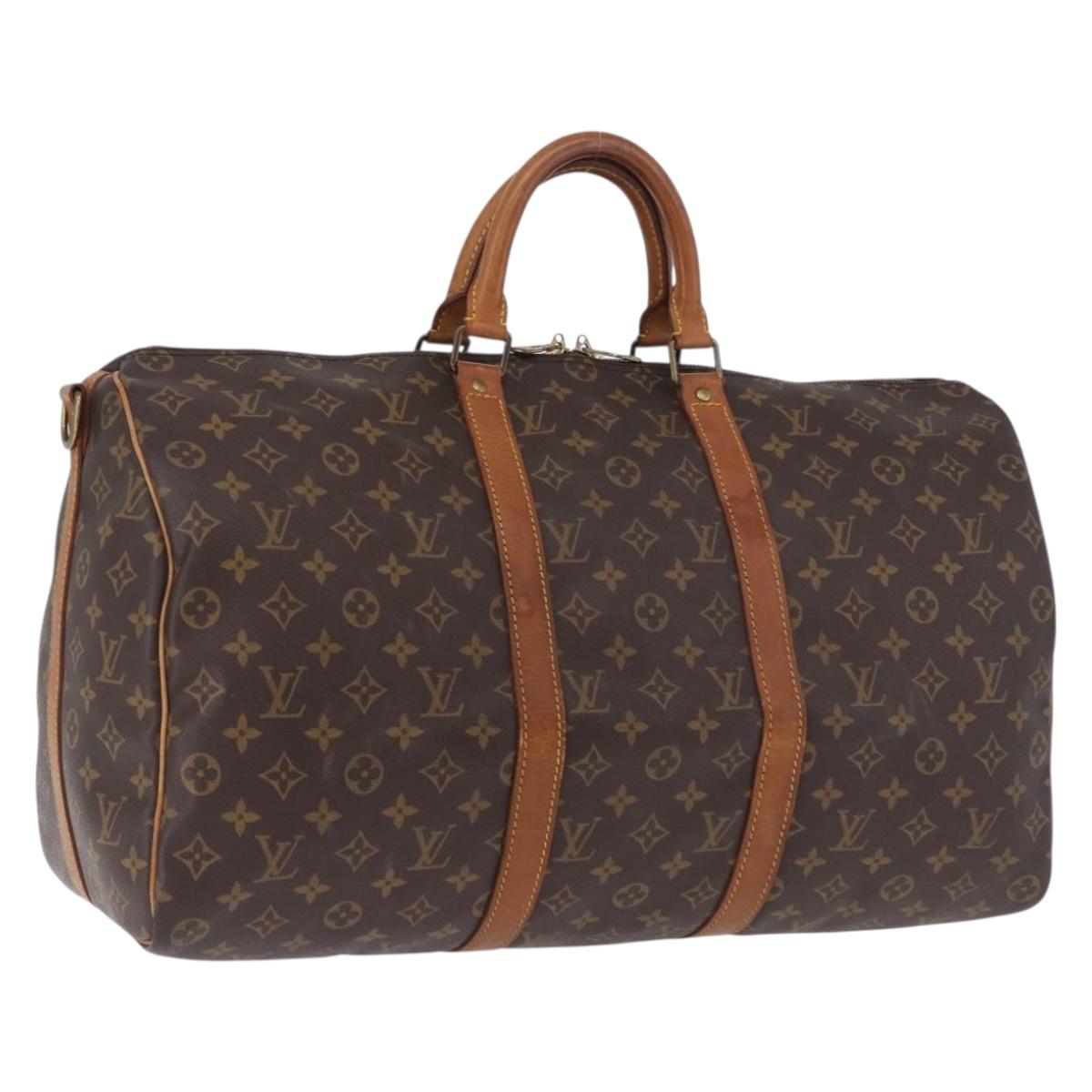 LOUIS VUITTON Monogram Keepall Bandouliere 50 Boston Bag M41416 LV Auth 191775A