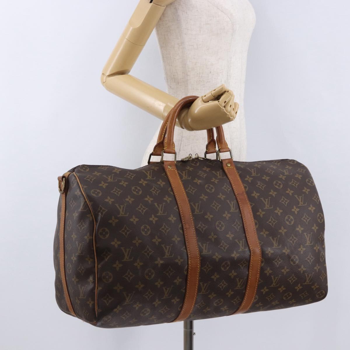 LOUIS VUITTON Monogram Keepall Bandouliere 50 Boston Bag M41416 LV Auth 191775A