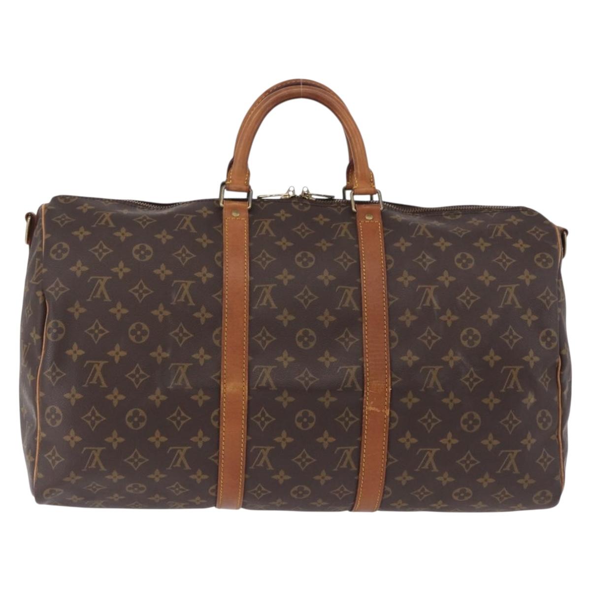 LOUIS VUITTON Monogram Keepall Bandouliere 50 Boston Bag M41416 LV Auth 191775A