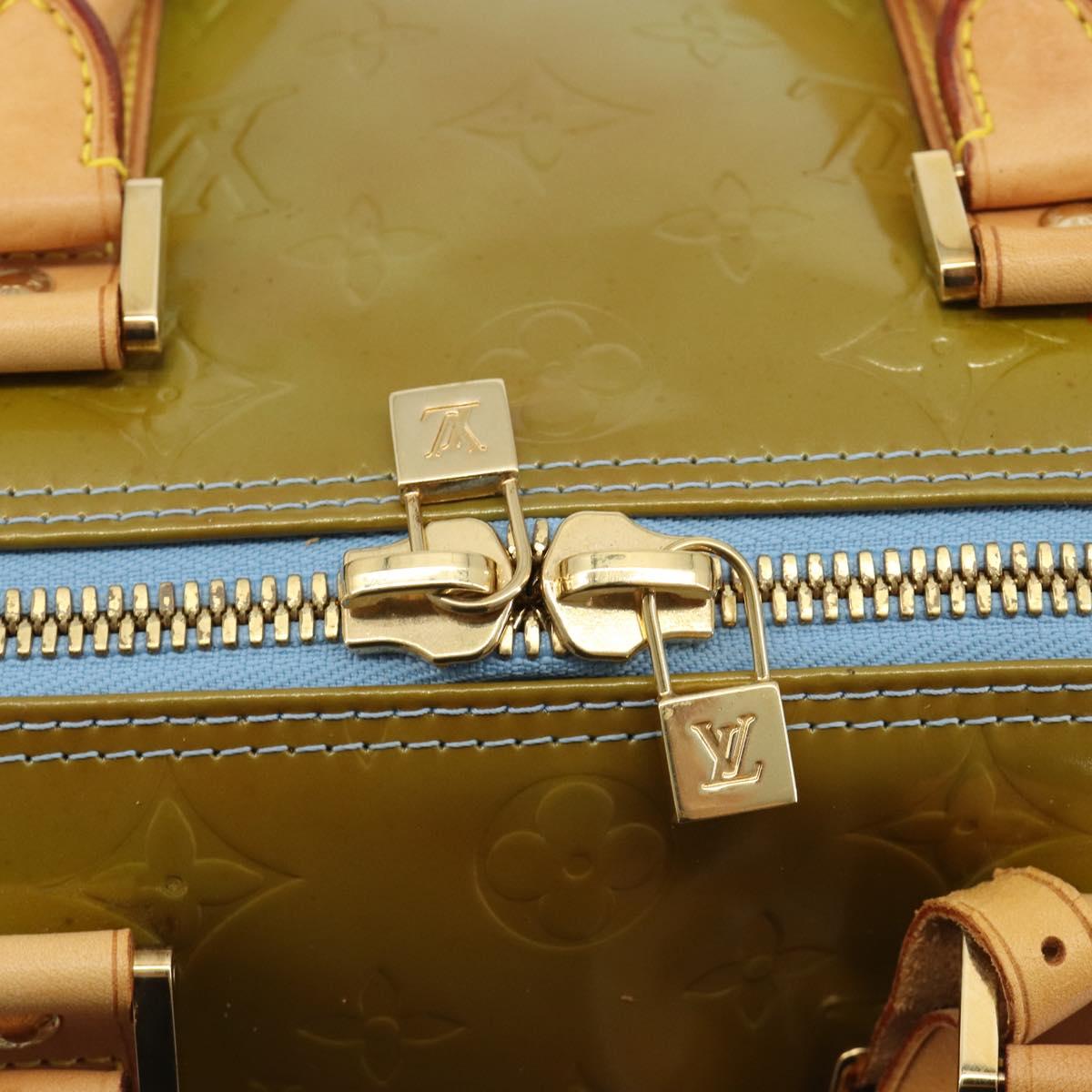 LOUIS VUITTON Monogram Vernis Mercer Boston Bag Baby Blue M91001 LV Auth 191782