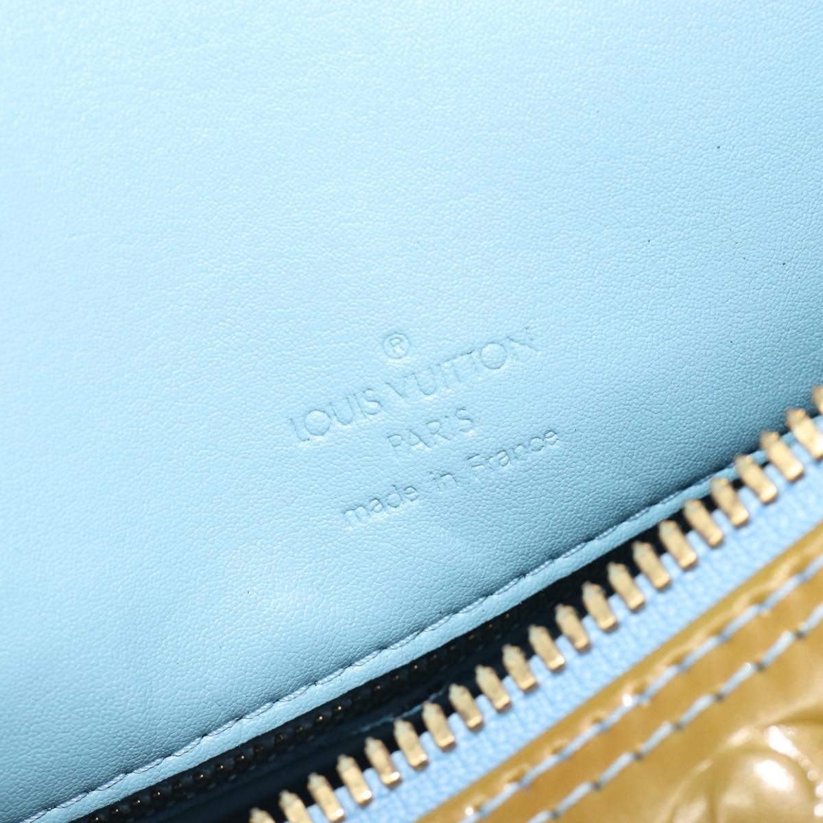 LOUIS VUITTON Monogram Vernis Mercer Boston Bag Baby Blue M91001 LV Auth 191782